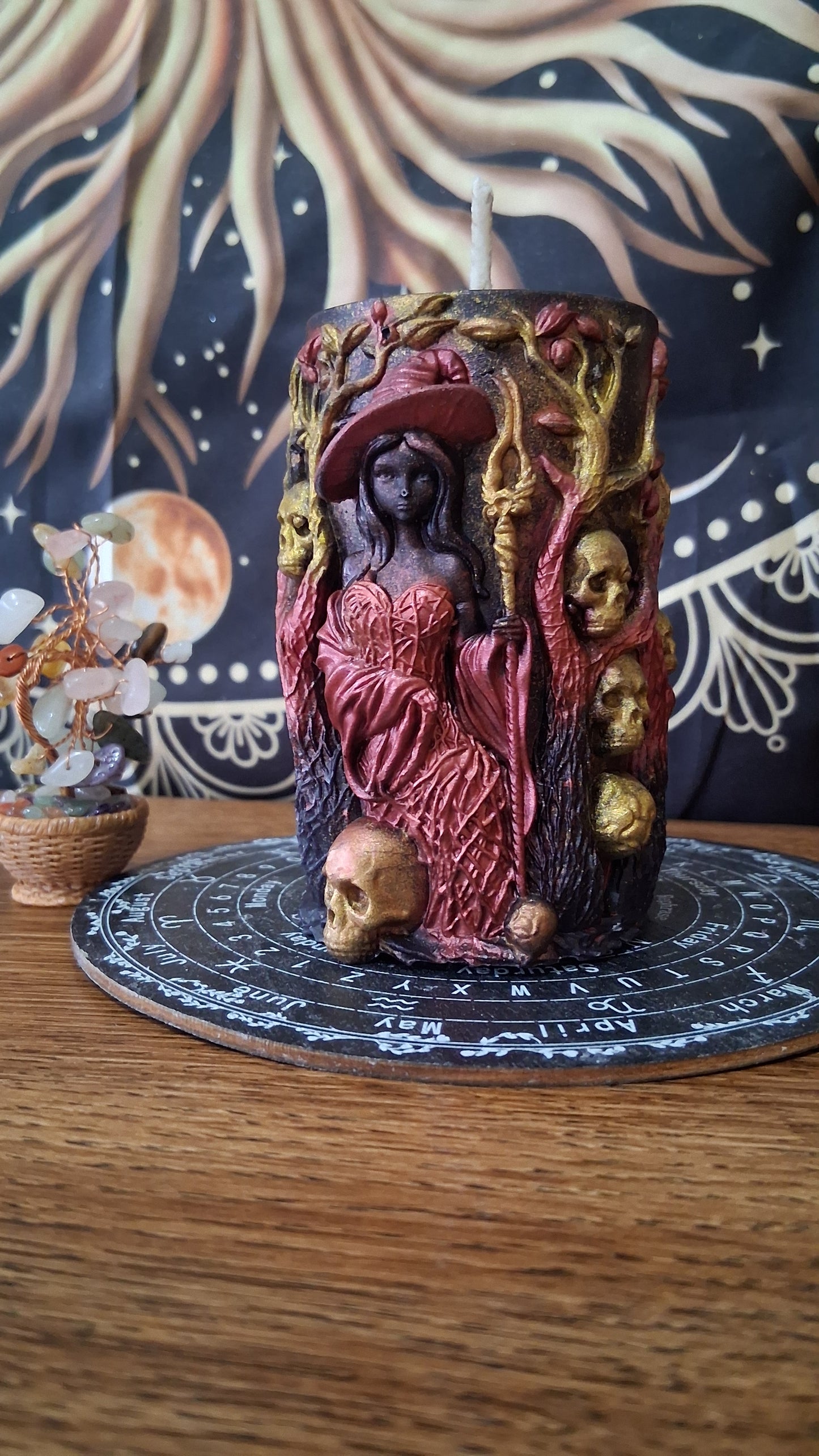 Lilith's Forbidden Fruit Witch Pillar Candles