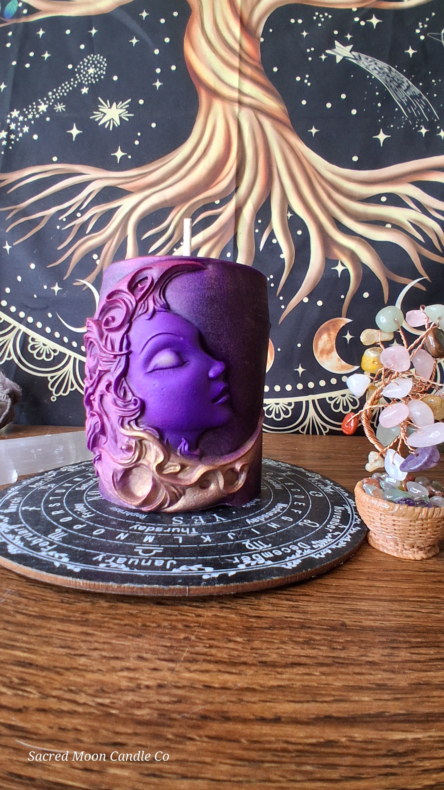 Aphrodite Moon Goddess Ritual Pillar Candle