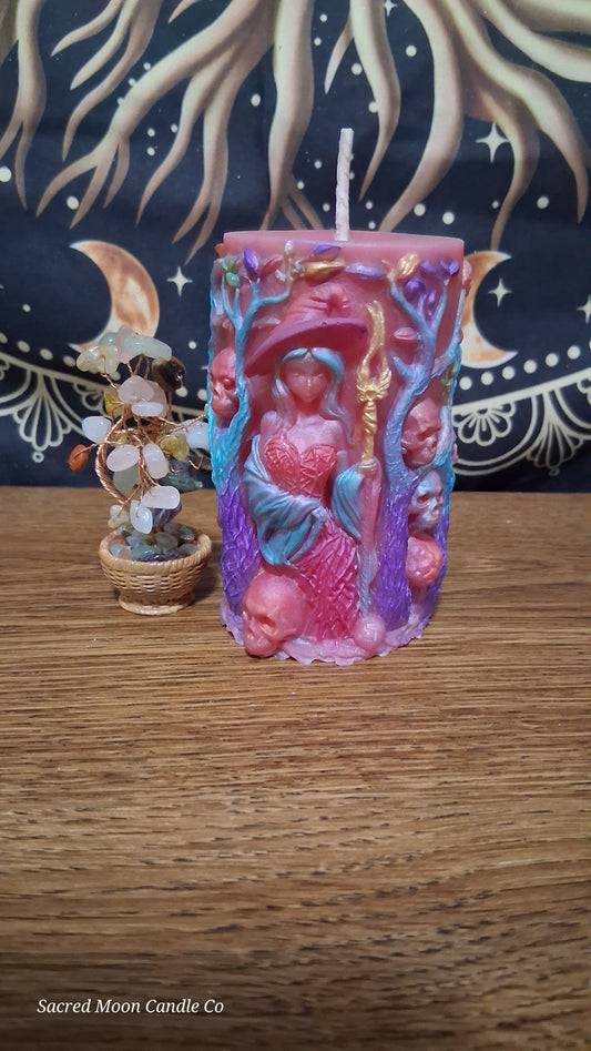 Aphrodite's Cove Witch Pillar Ritual Candle in pink
