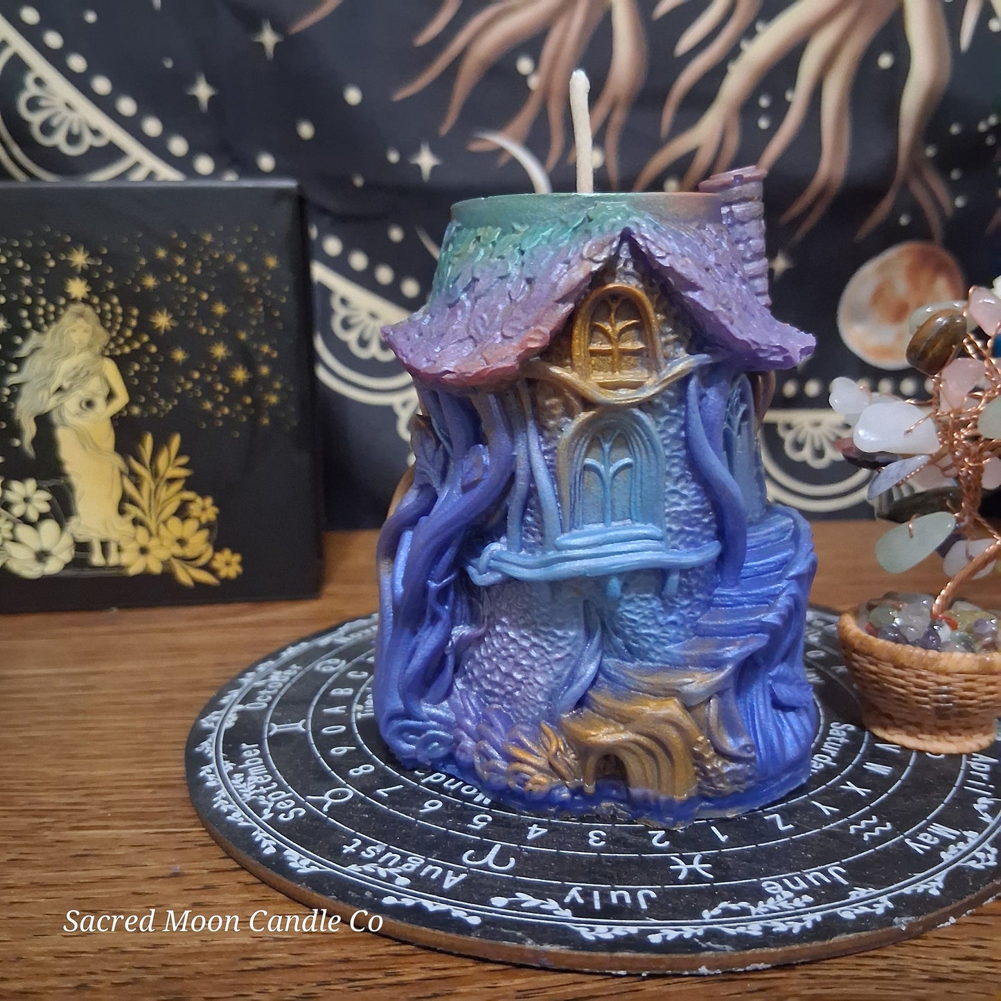 Moonlit Grove Treehouse Candle Emerald Blossom Scented Soy Candle