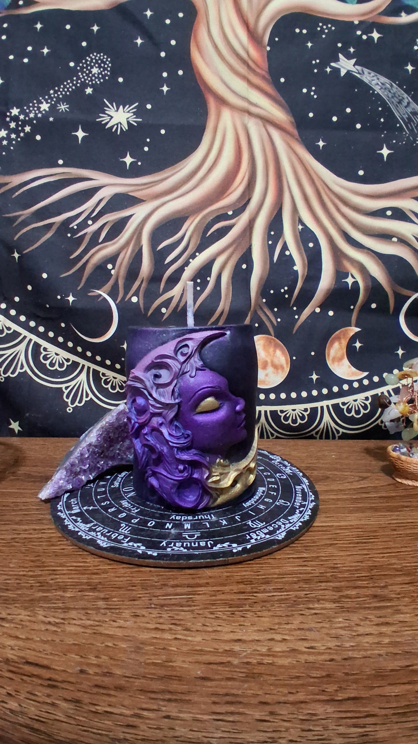 Hera Moon Goddess Ritual Pillar Candle