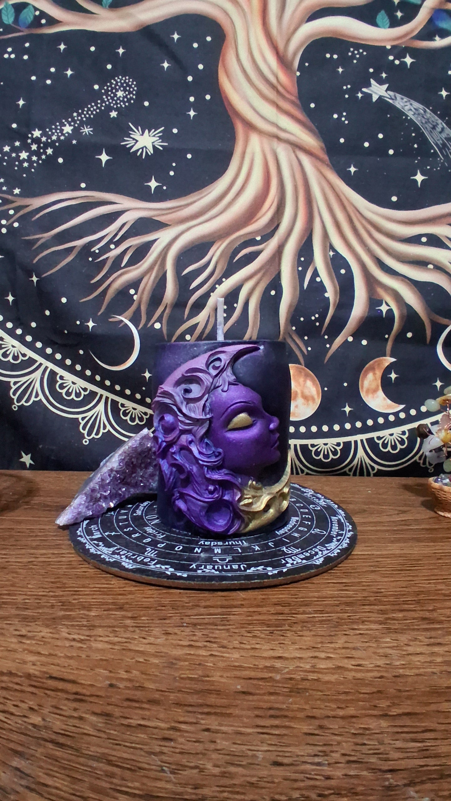 Hera Moon Goddess Ritual Pillar Candle