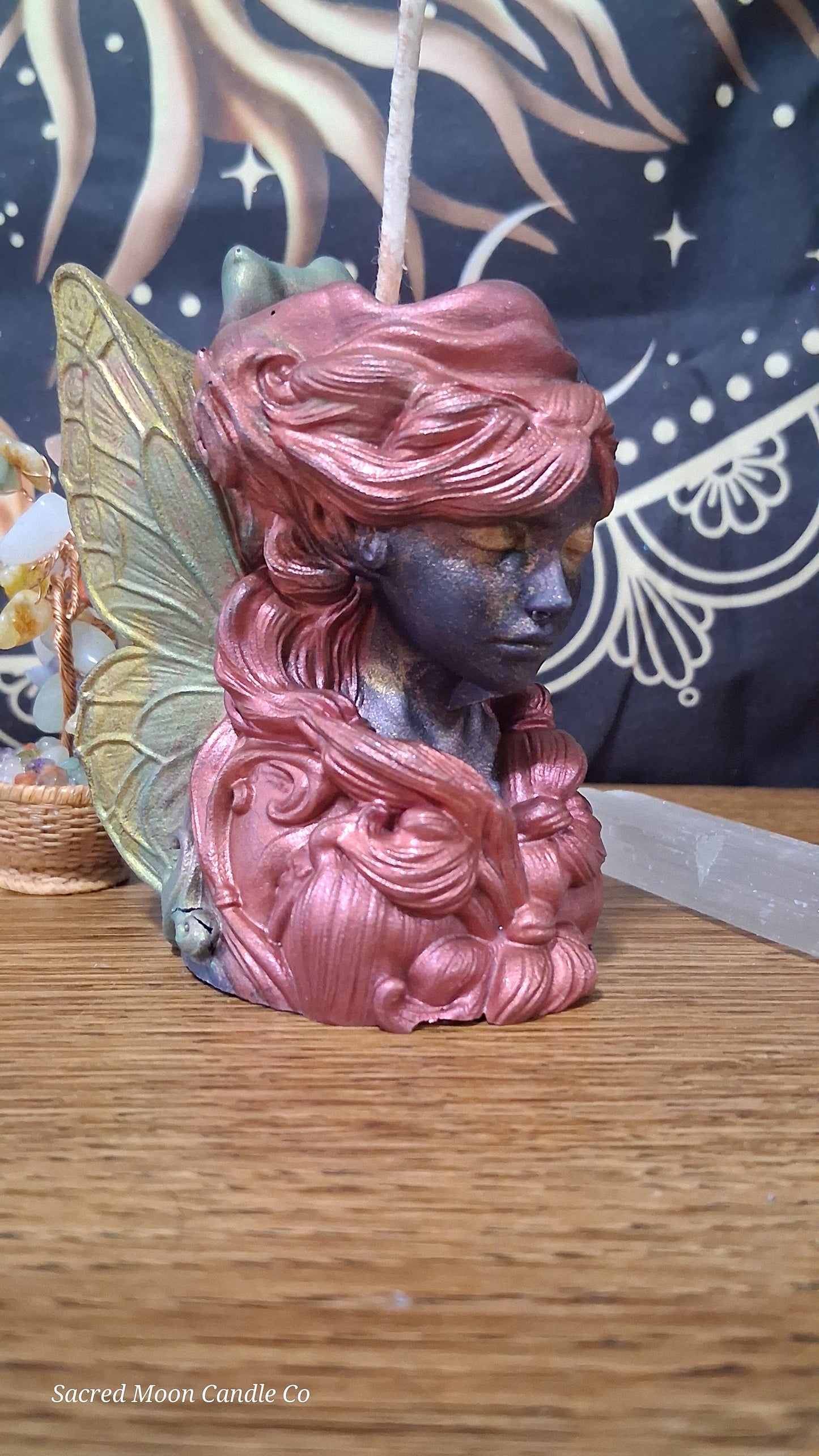 Scarlet Embers Fairy Pillar Candle