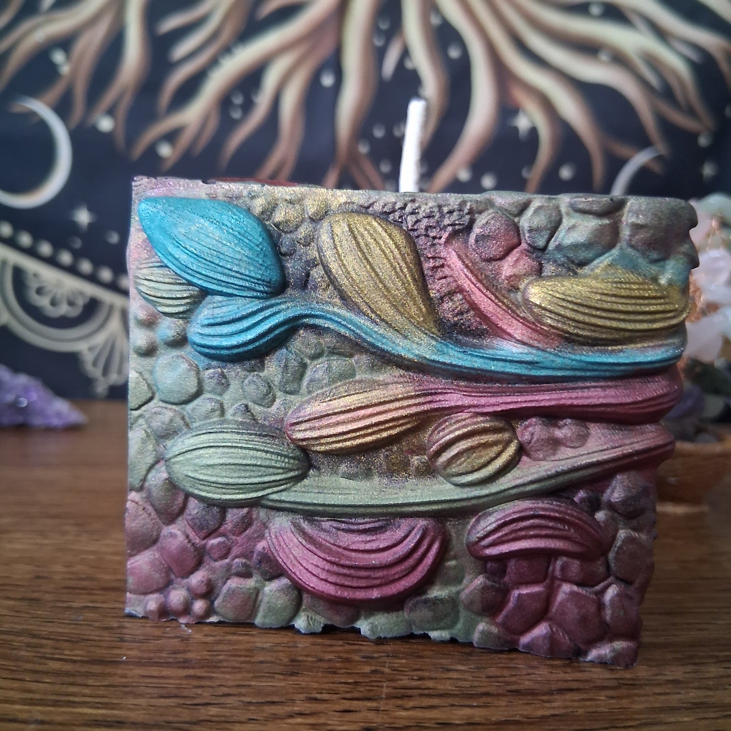 Ambered Serpents Gaze Dragon Eye Pillar Candle