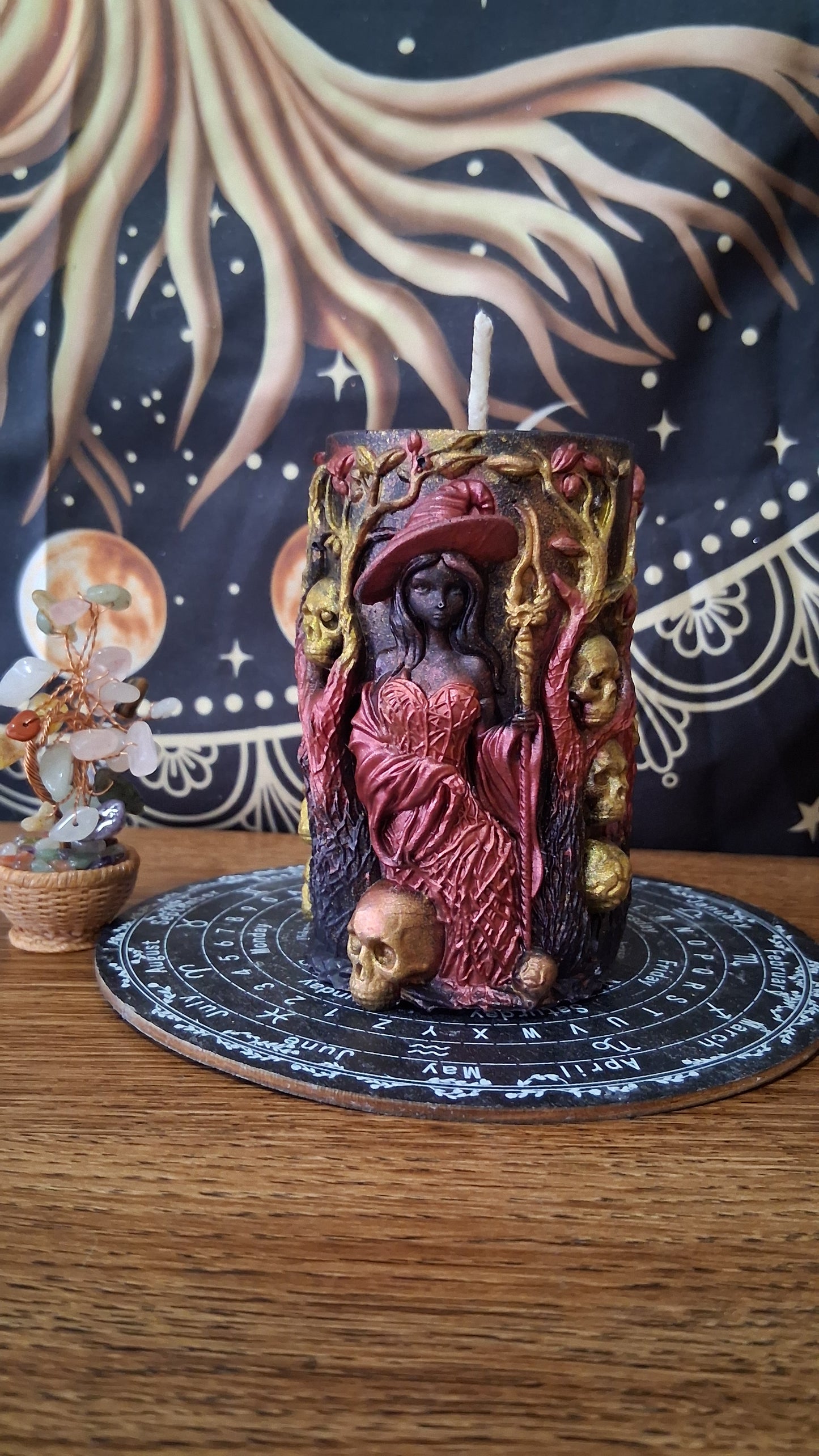Lilith's Forbidden Fruit Witch Pillar Candles