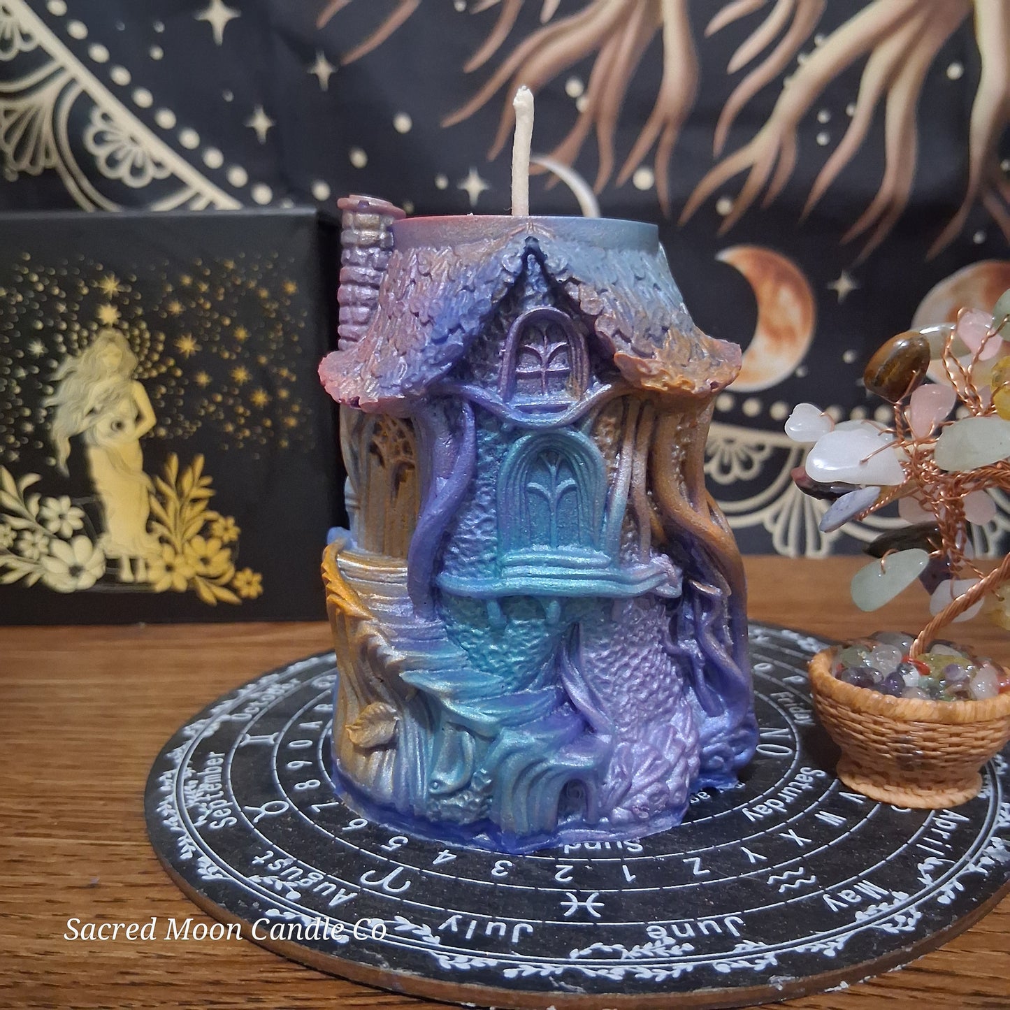 Moonlit Grove Treehouse Candle Emerald Blossom Scented Soy Candle