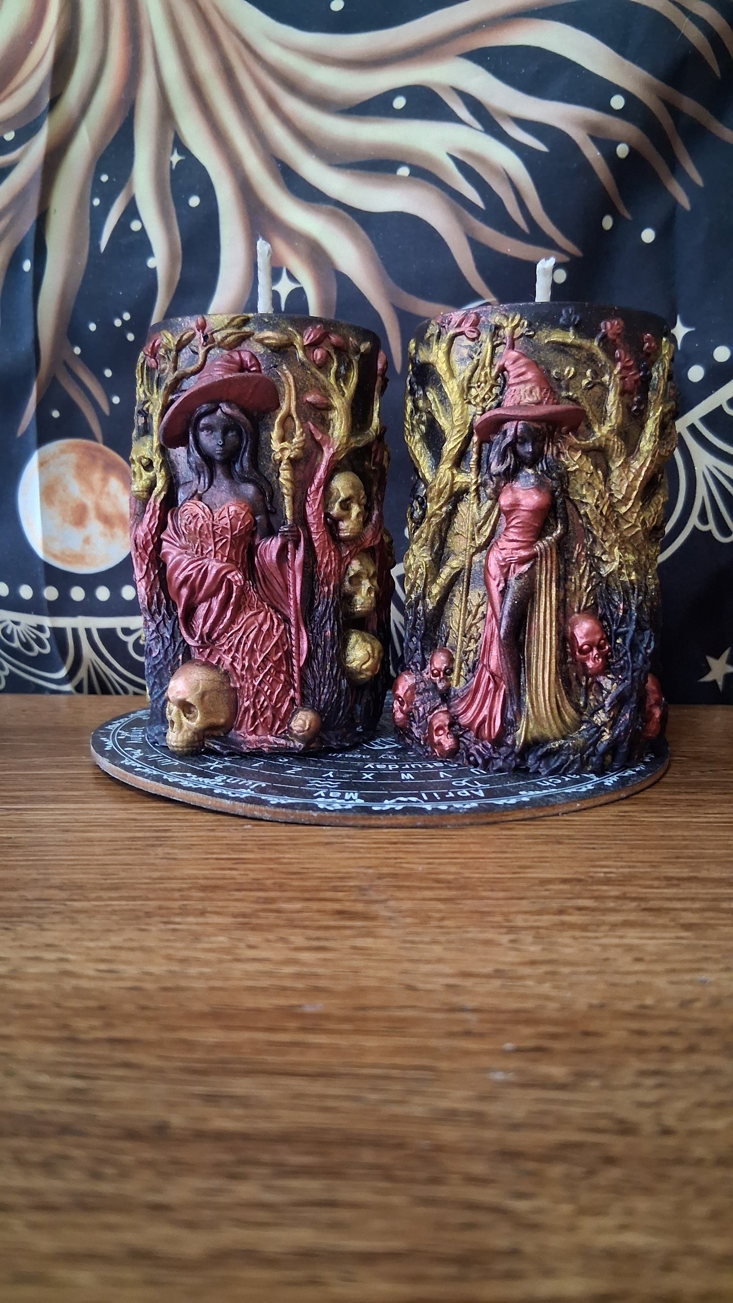 Lilith's Forbidden Fruit Witch Pillar Candles