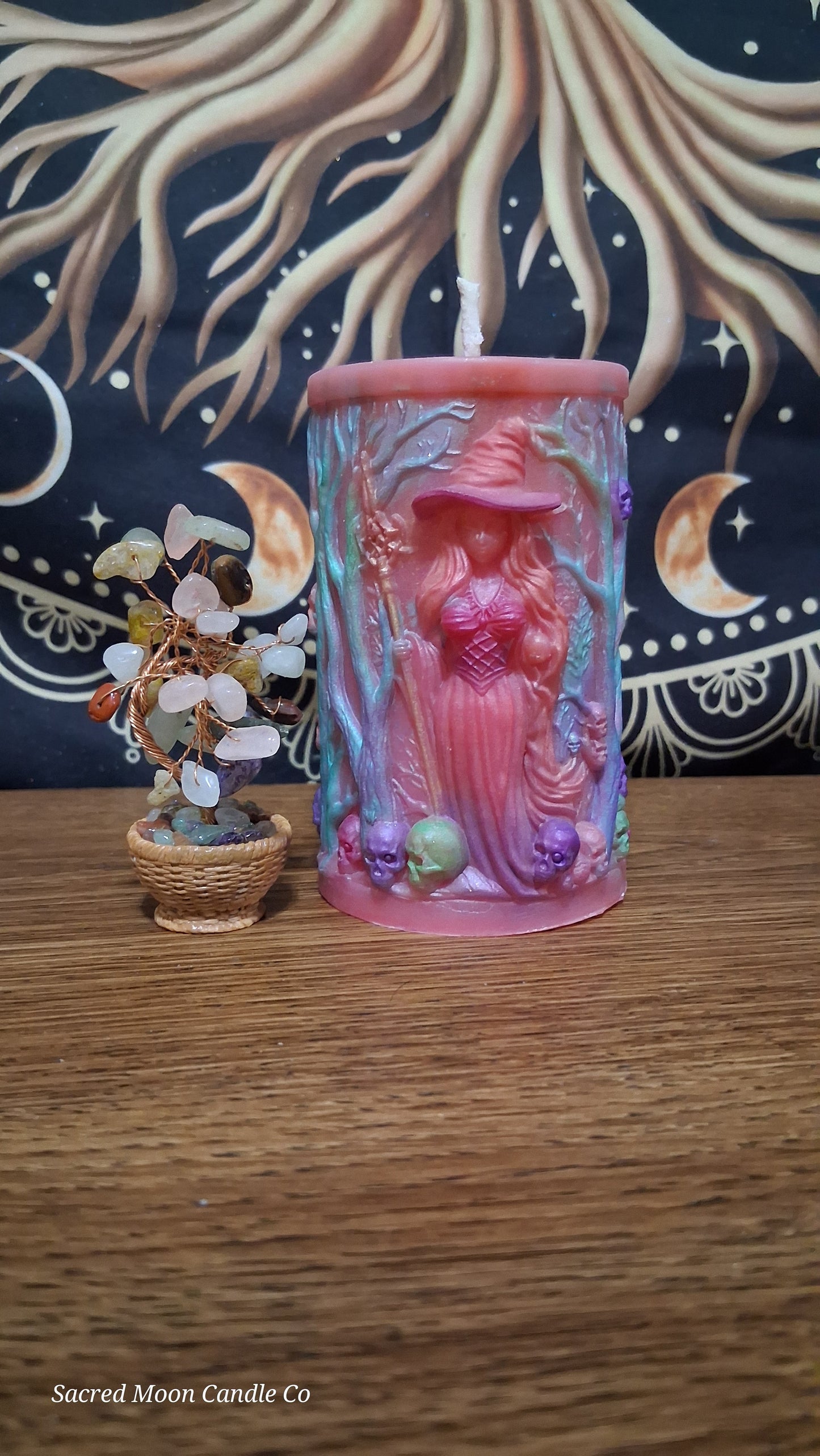 Aphrodite's Cove Witch Pillar Ritual Candle in pink