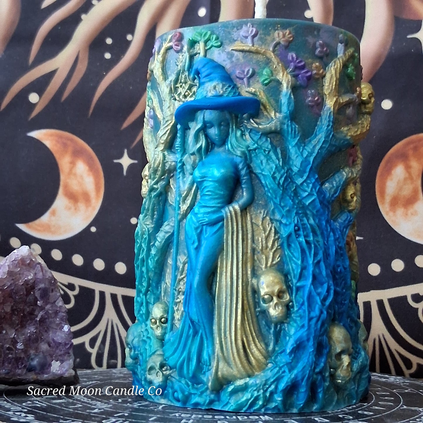 Amphitrite Goddess Witch Pillar Ritual Candle