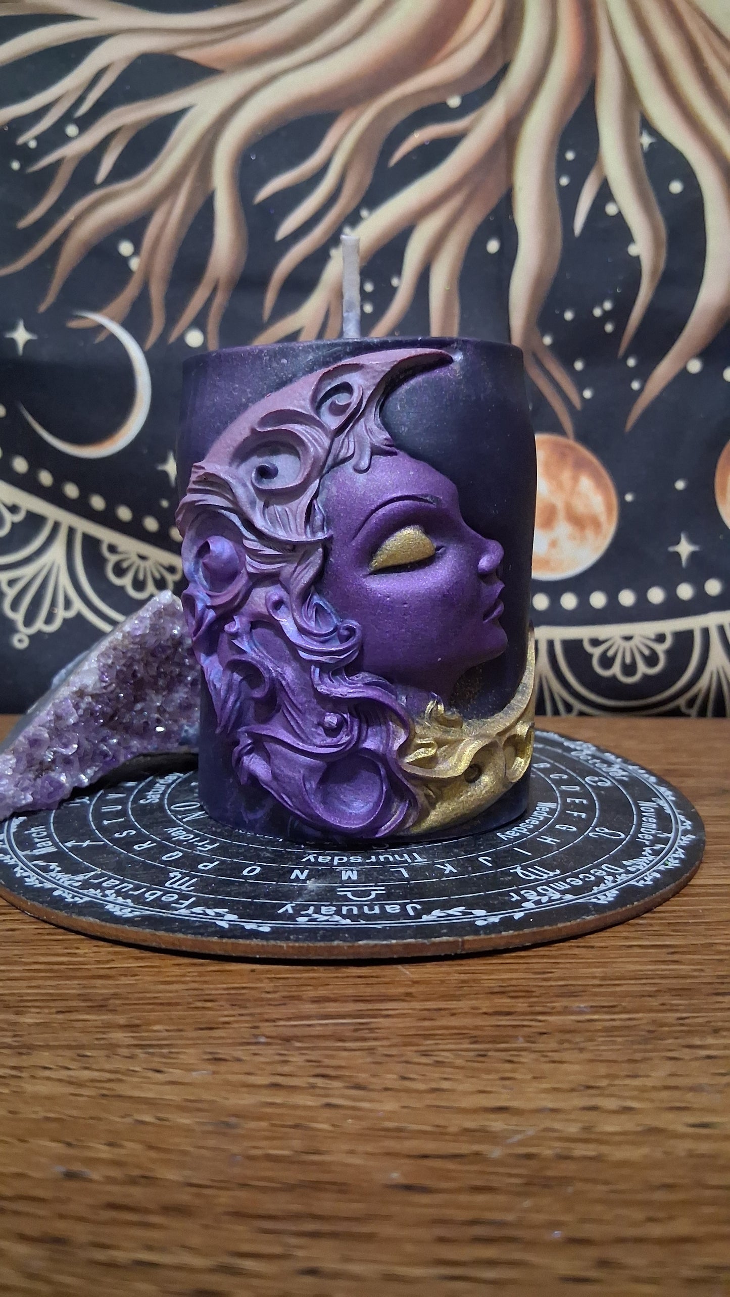 Hera Moon Goddess Ritual Pillar Candle