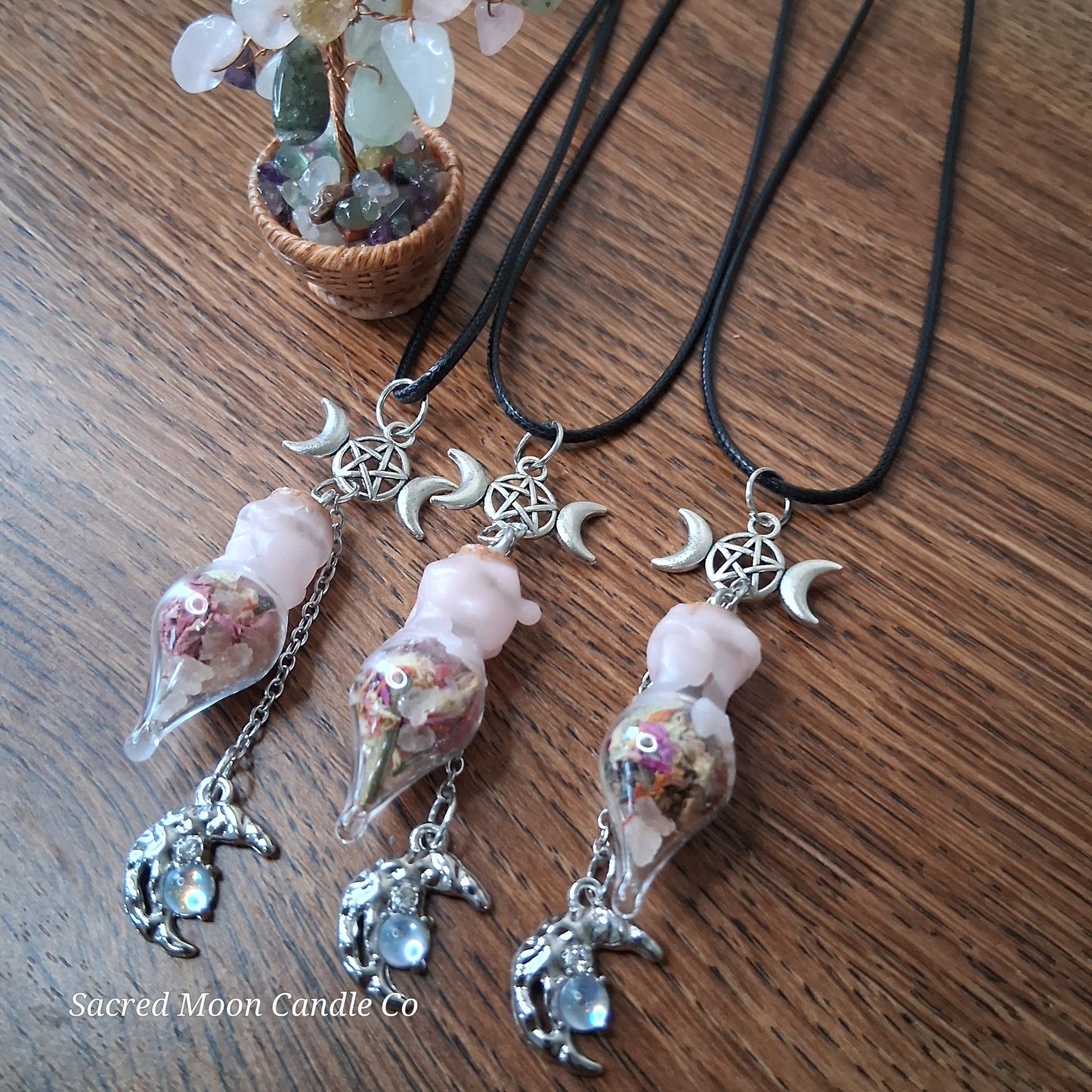 Blossoming Womb Fertility Spell Bottle Necklace