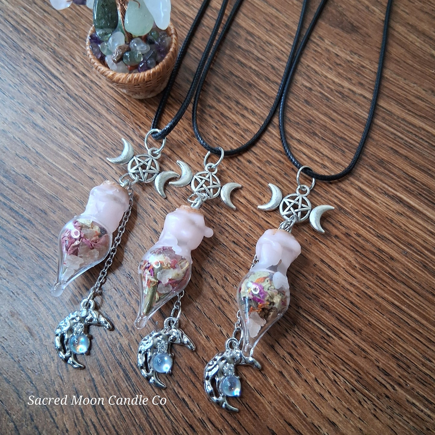 Blossoming Womb Fertility Spell Bottle Necklace