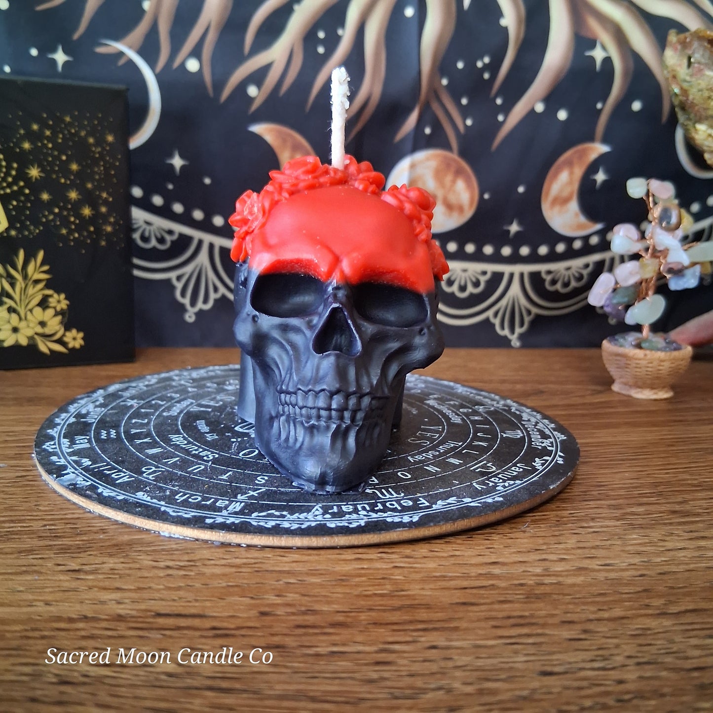 Lilith's Flame Devotional Rose Skull Candle