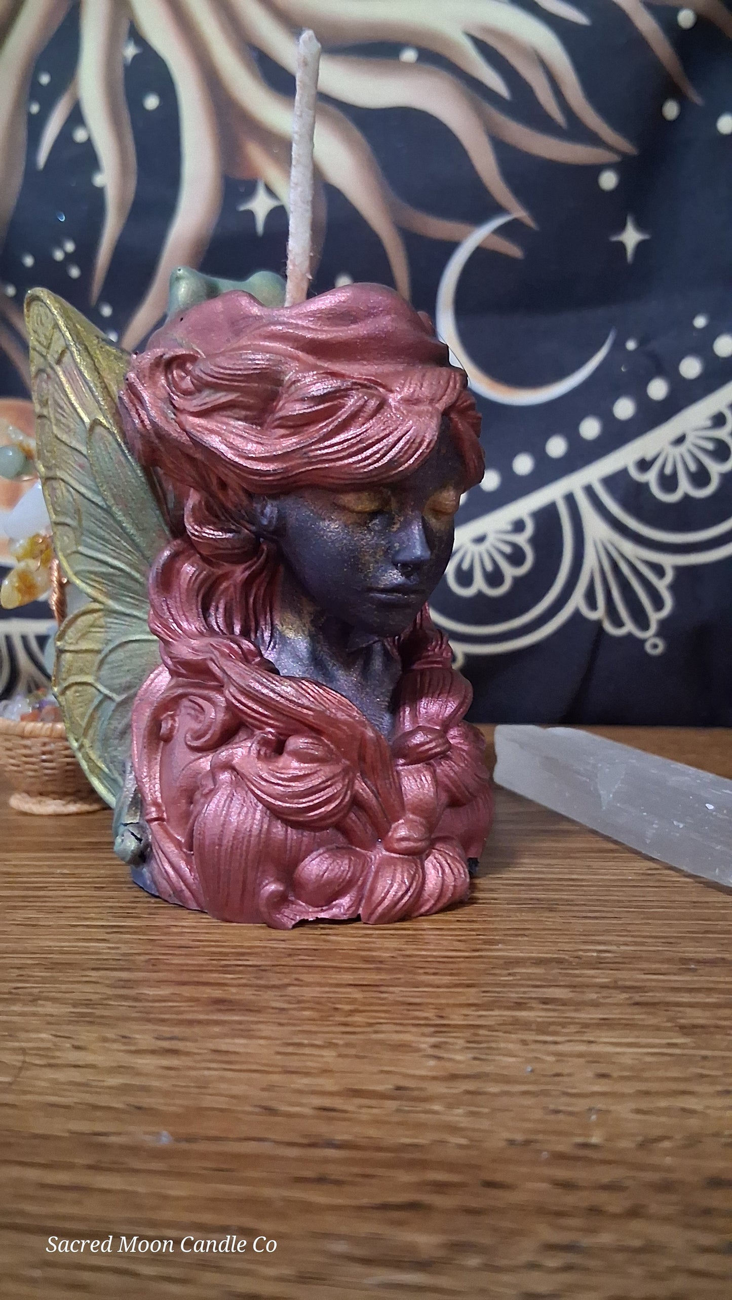 Scarlet Embers Fairy Pillar Candle