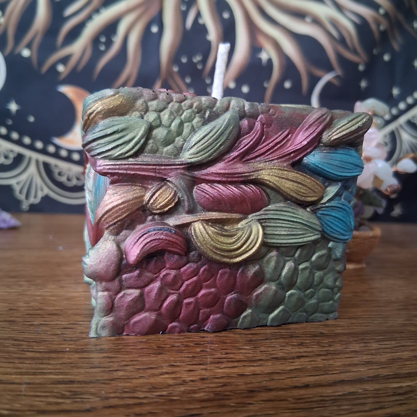 Ambered Serpents Gaze Dragon Eye Pillar Candle