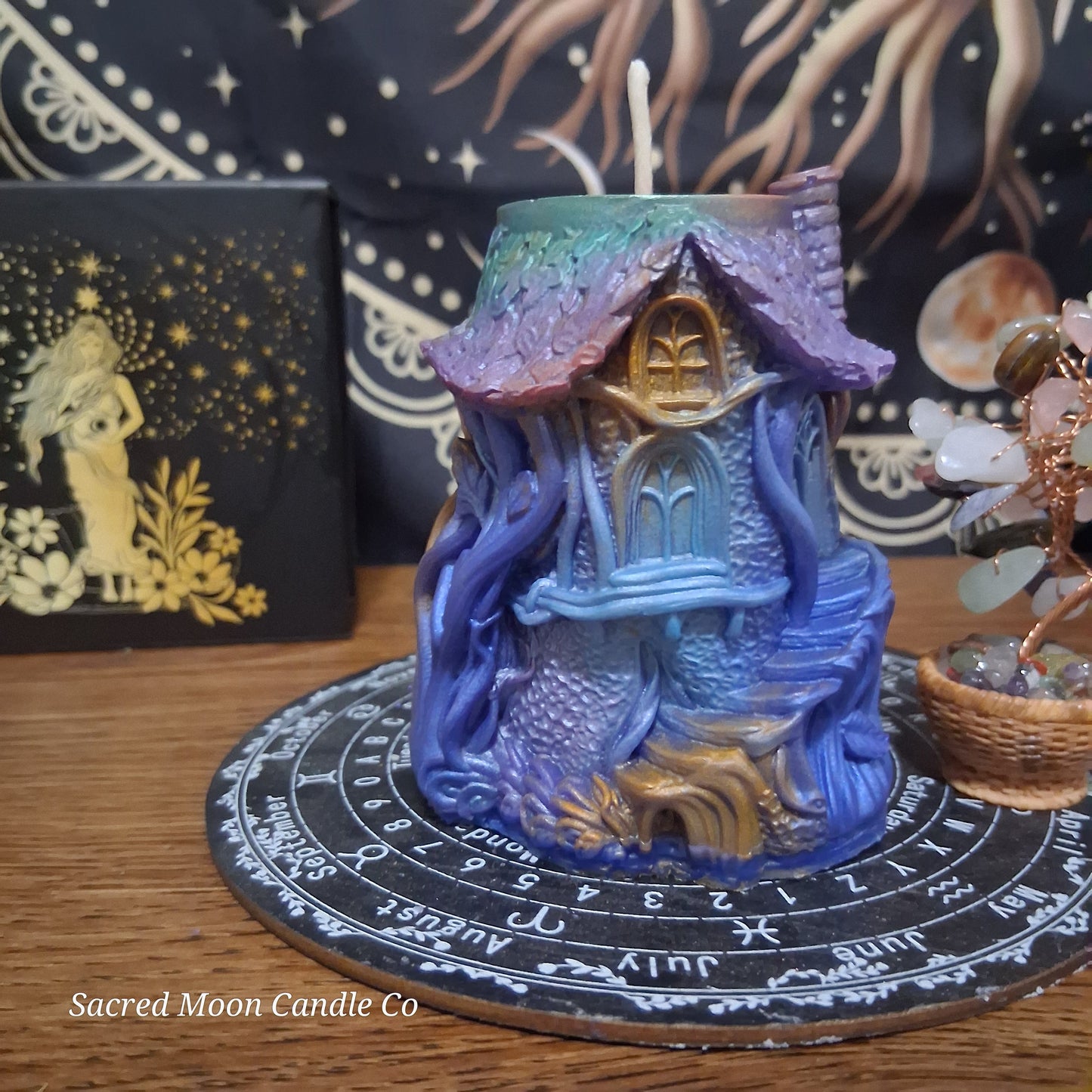 Moonlit Grove Treehouse Candle Emerald Blossom Scented Soy Candle