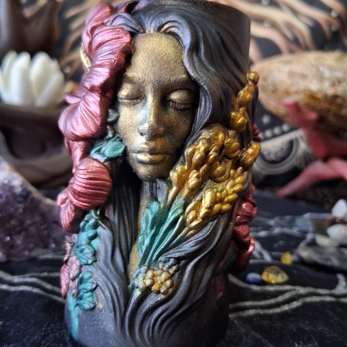 Lakshmi Hibiscus Goddess Ritual Pillar Candle