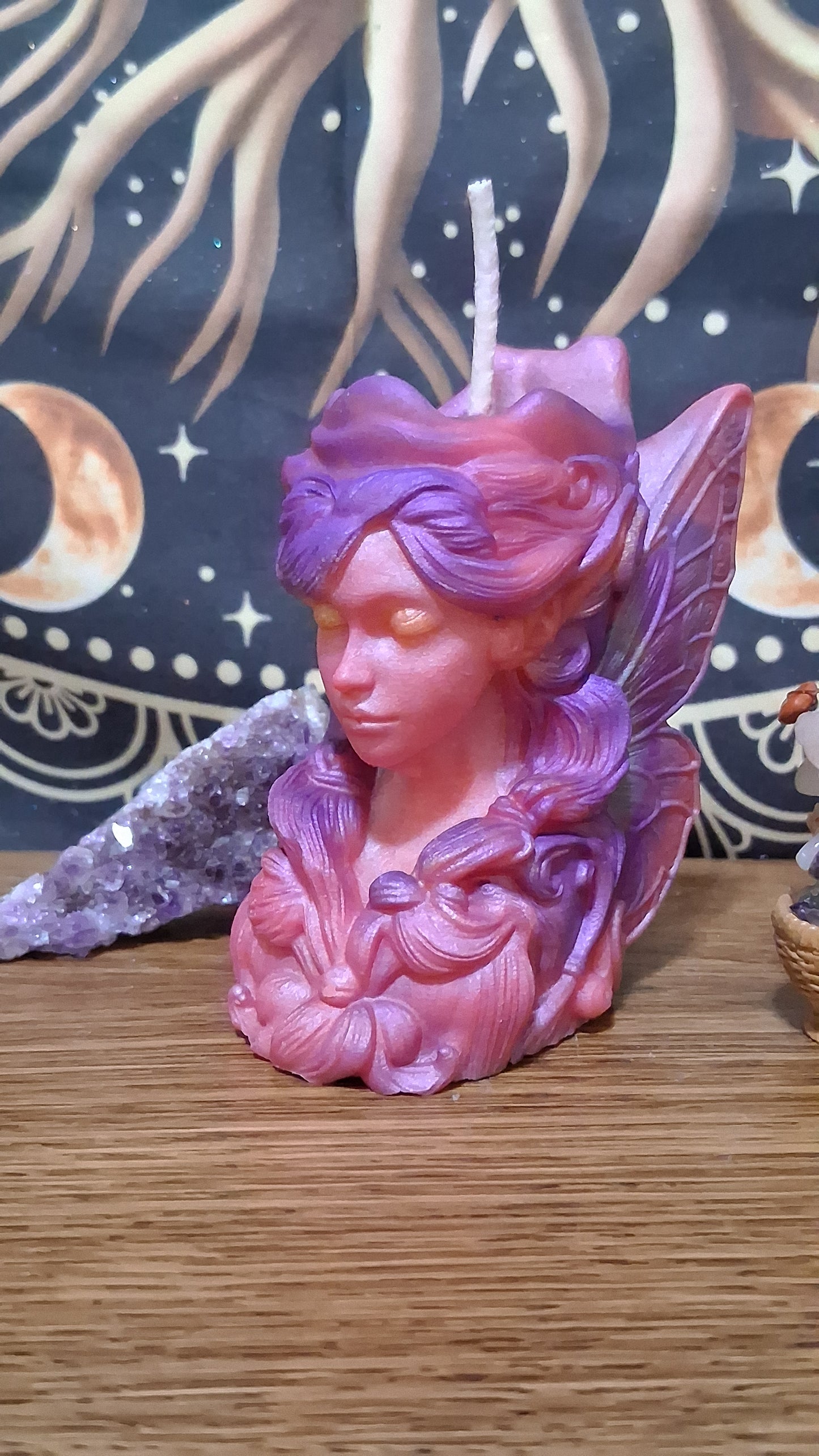 Aurora's Bloom Fairy Pillar Candle