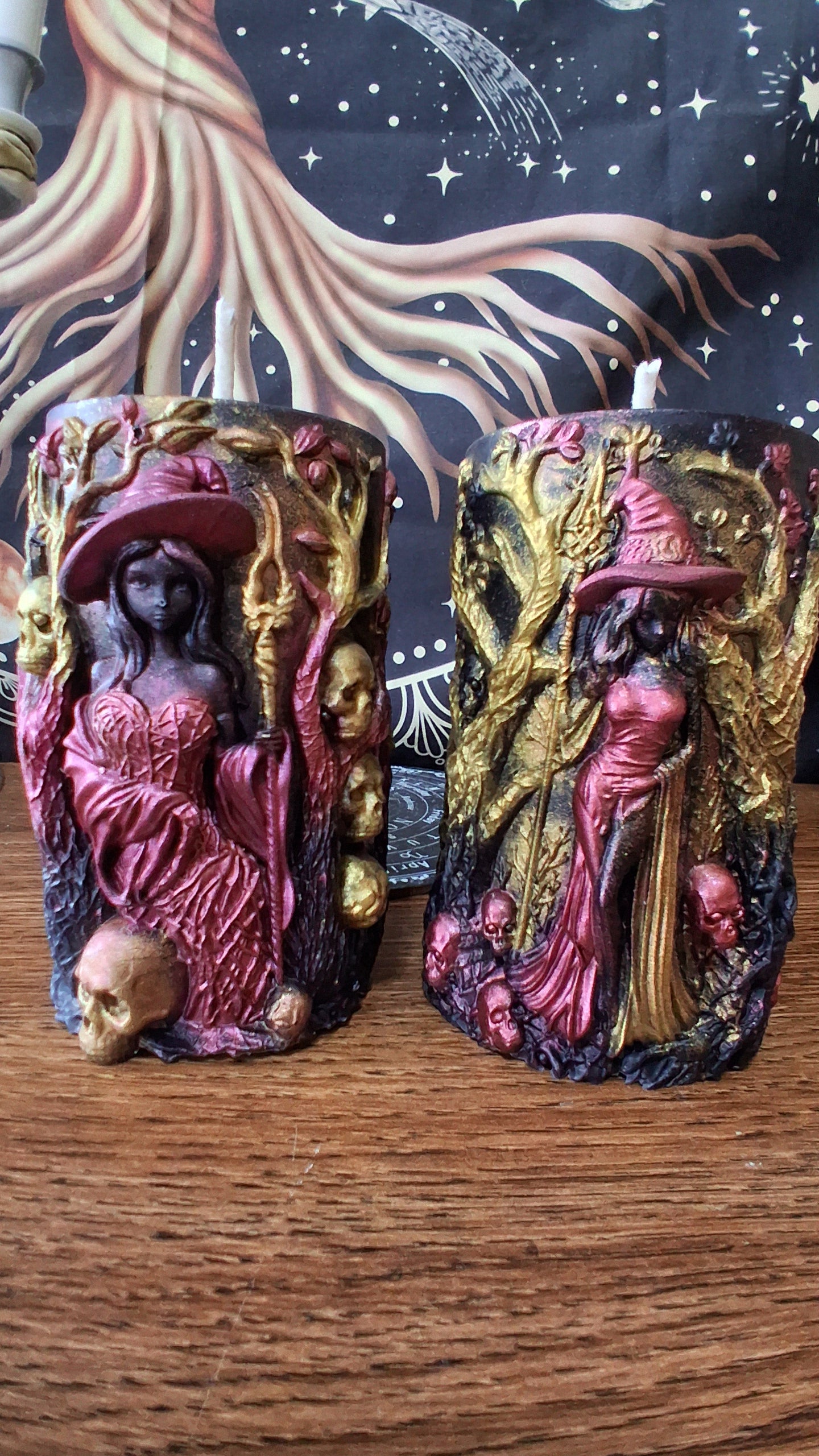 Lilith's Forbidden Fruit Witch Pillar Candles