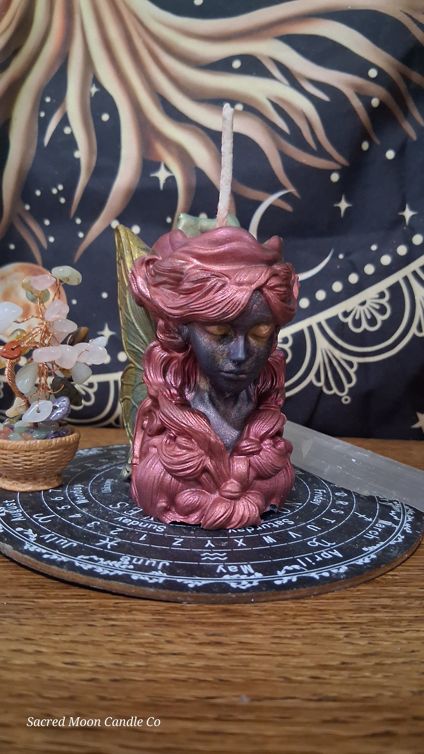 Scarlet Embers Fairy Pillar Candle