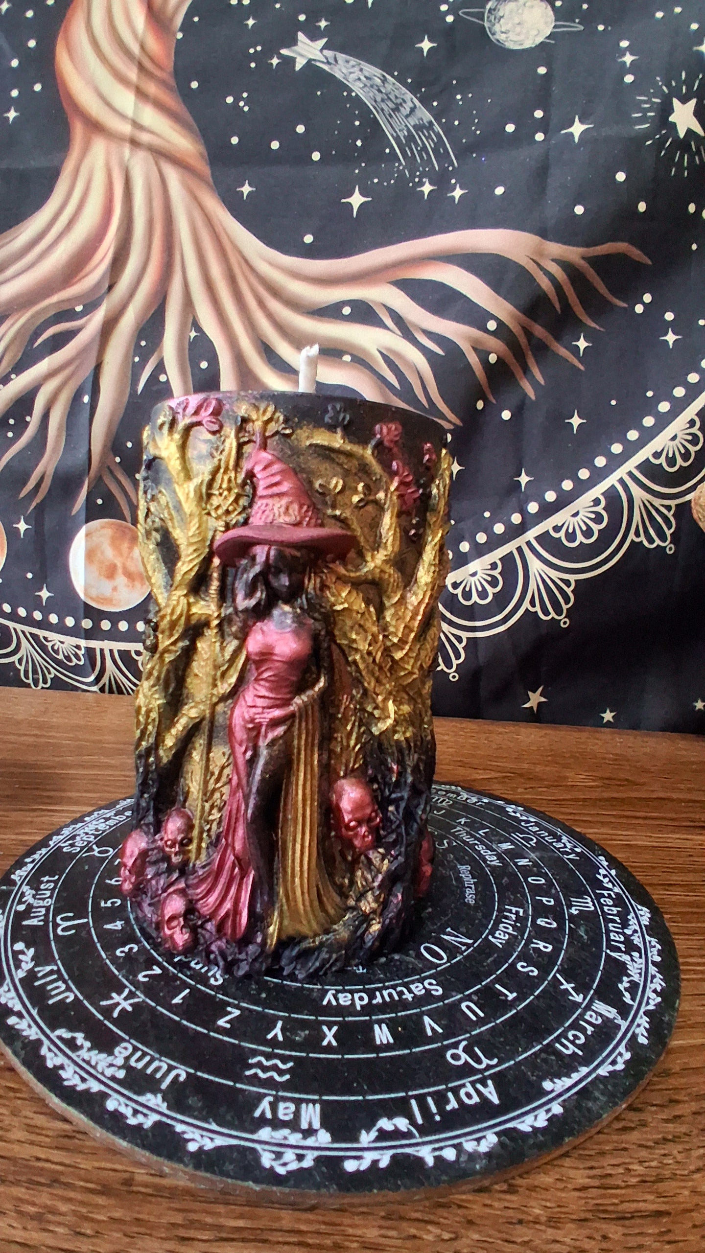 Lilith's Forbidden Fruit Witch Pillar Candles