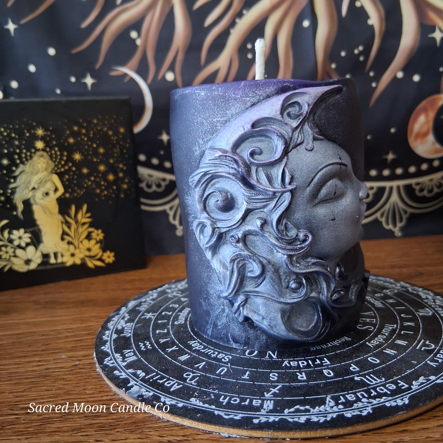 Hekate's Veil Moon Goddess  Ritual Pillar Candle