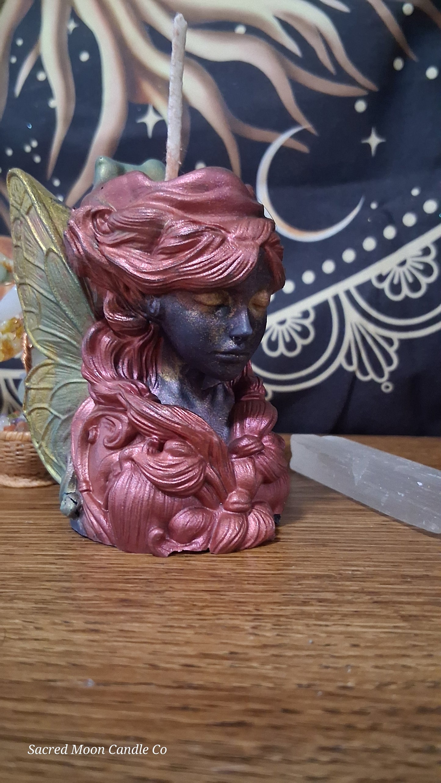 Scarlet Embers Fairy Pillar Candle