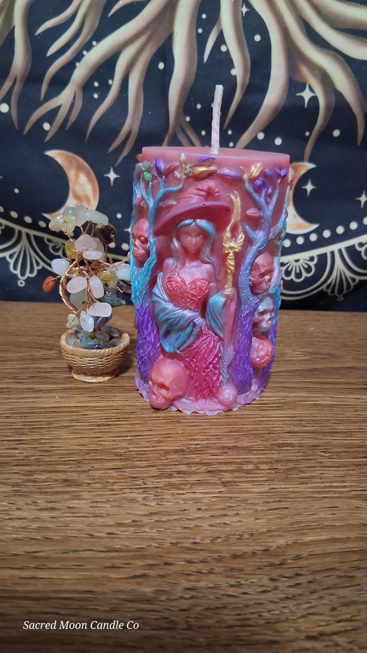Aphrodite's Cove Witch Pillar Ritual Candle in pink