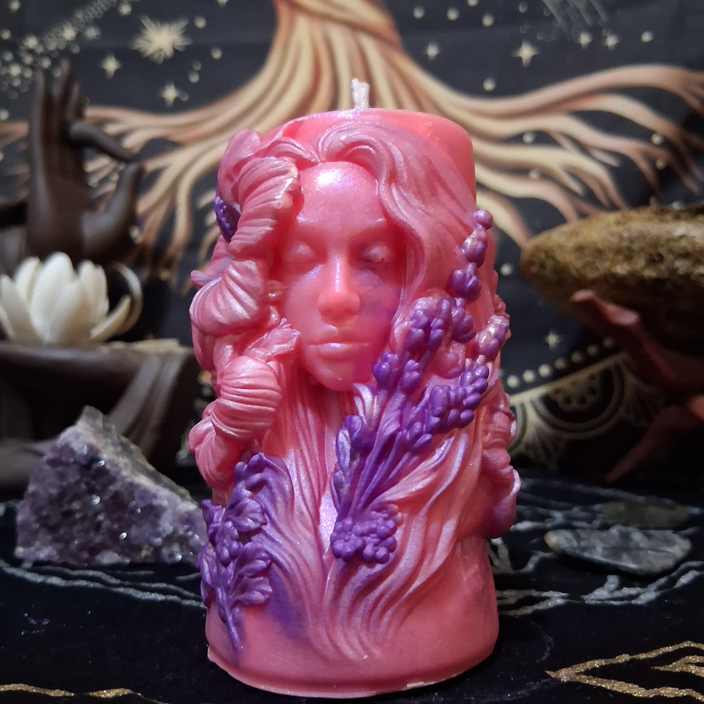 Hibiscus Goddess Ritual Pillar Candle