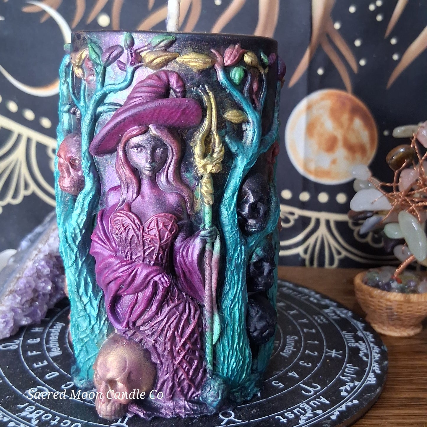 Freya Goddess of Love, Beauty, Fertility, Sex, War, Death, and Magic Witch Pillar Ritual Candles