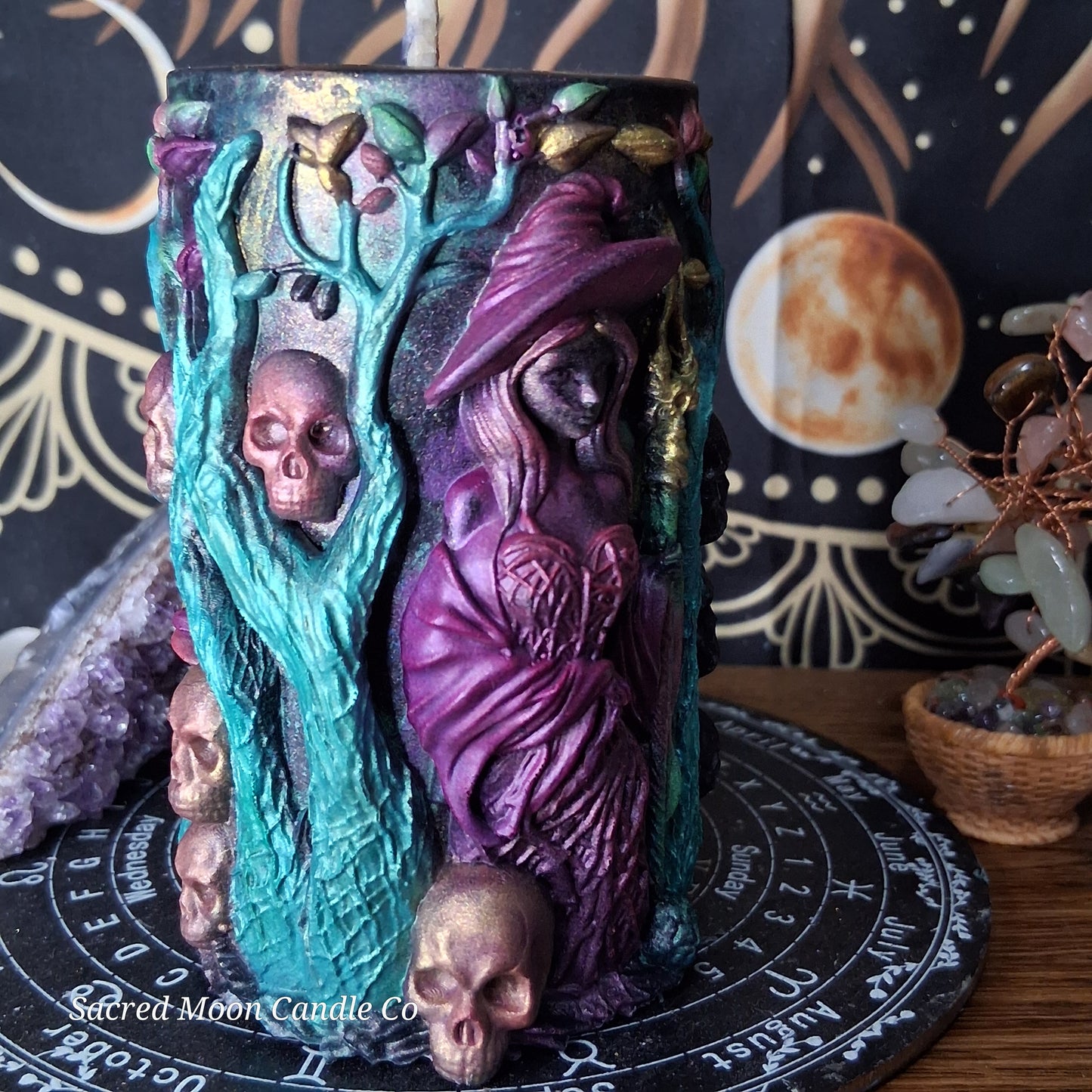 Freya Goddess of Love, Beauty, Fertility, Sex, War, Death, and Magic Witch Pillar Ritual Candles