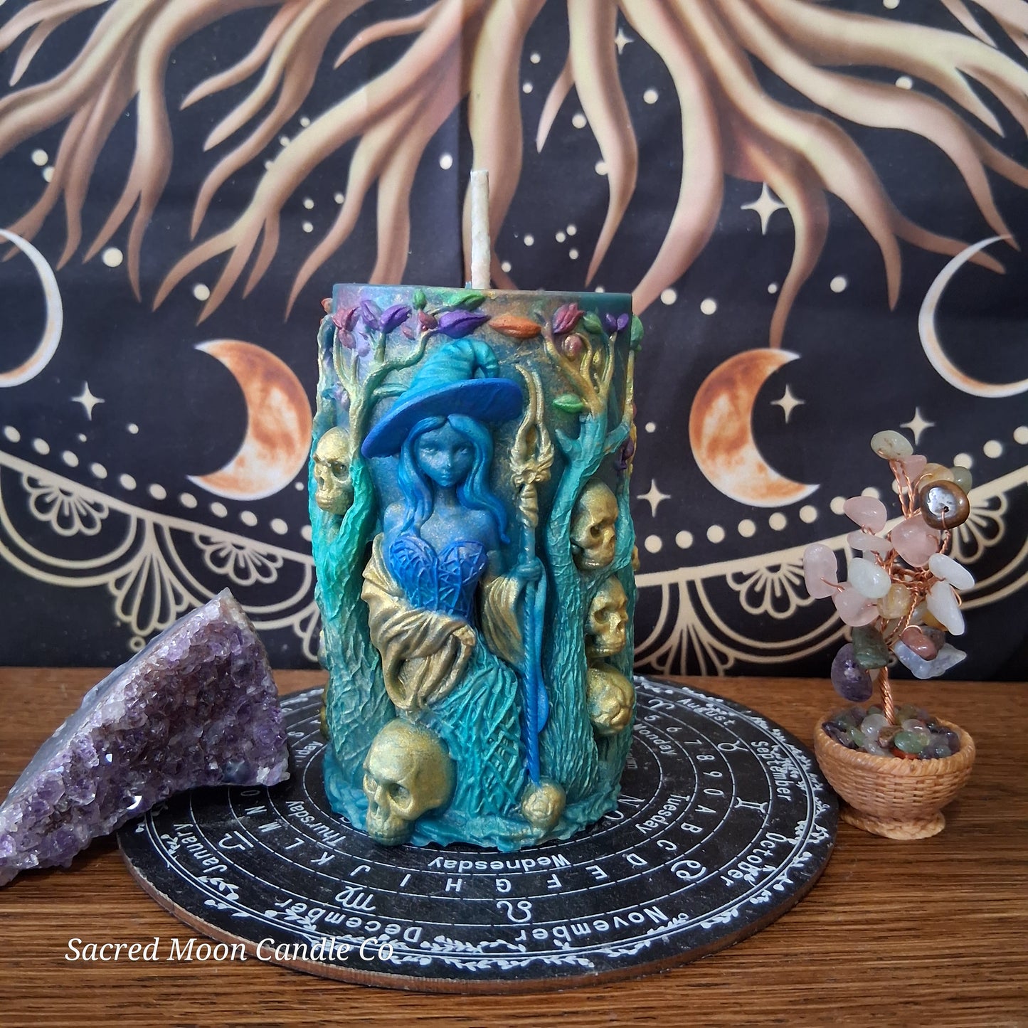 Amphitrite Goddess Witch Pillar Ritual Candle