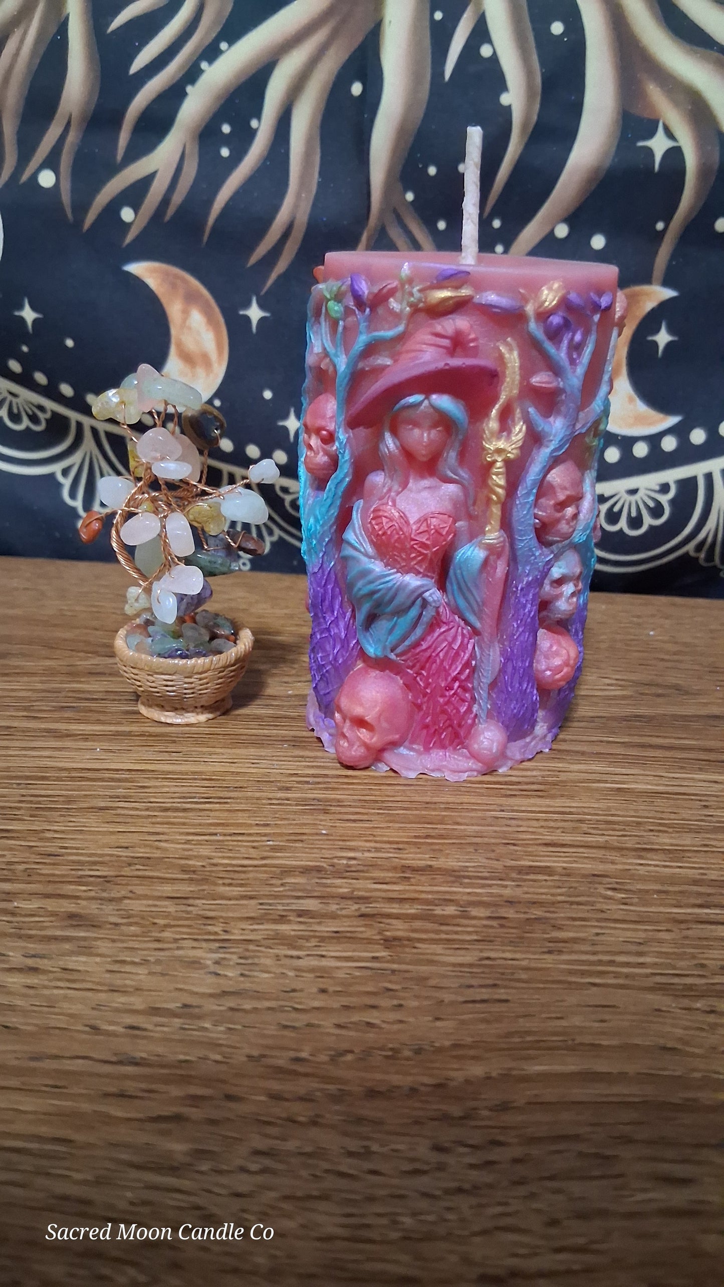 Aphrodite's Cove Witch Pillar Ritual Candle in pink