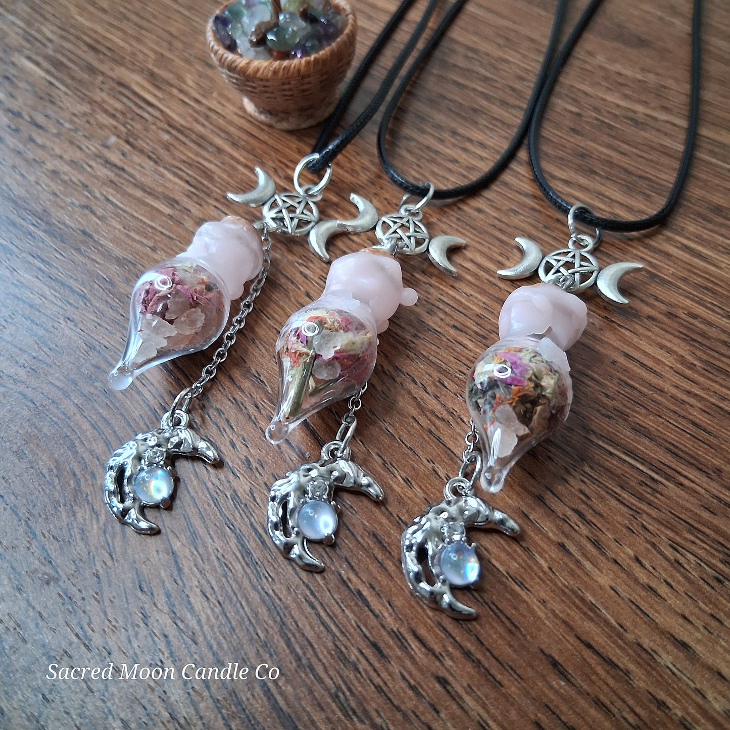 Blossoming Womb Fertility Spell Bottle Necklace