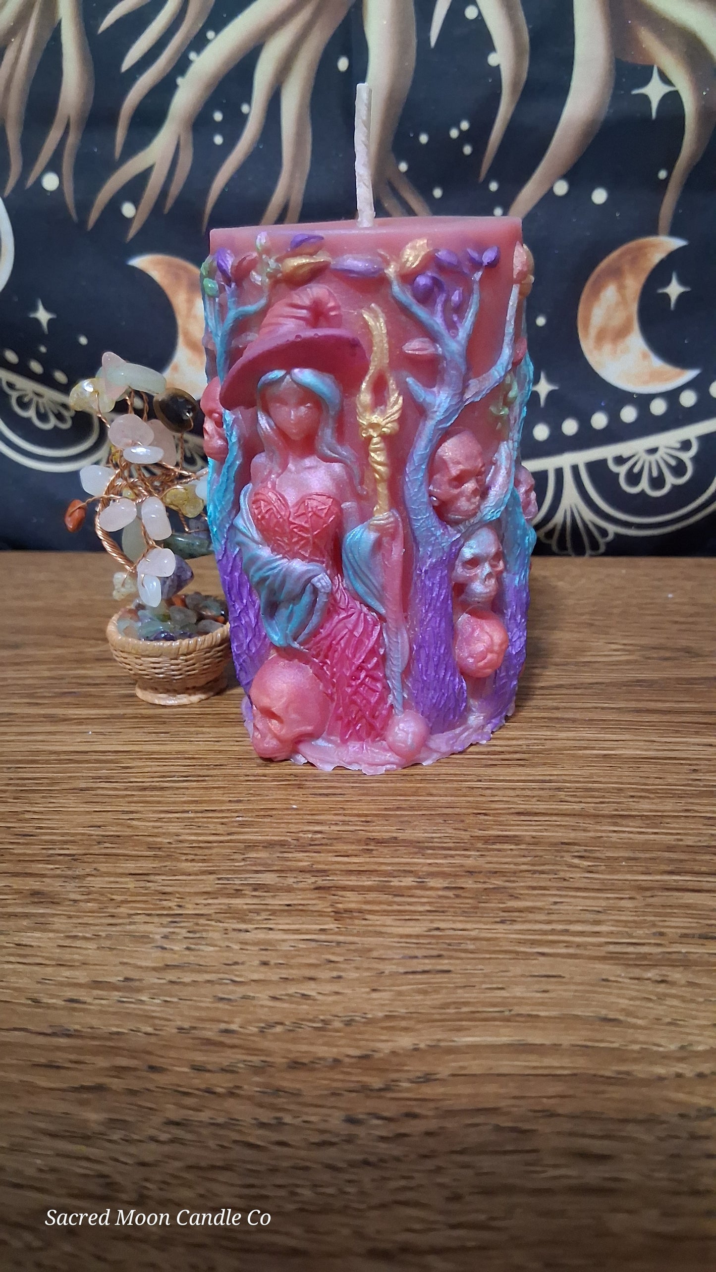 Aphrodite's Cove Witch Pillar Ritual Candle in pink