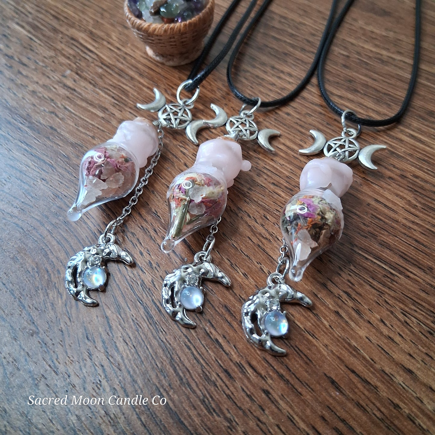 Blossoming Womb Fertility Spell Bottle Necklace