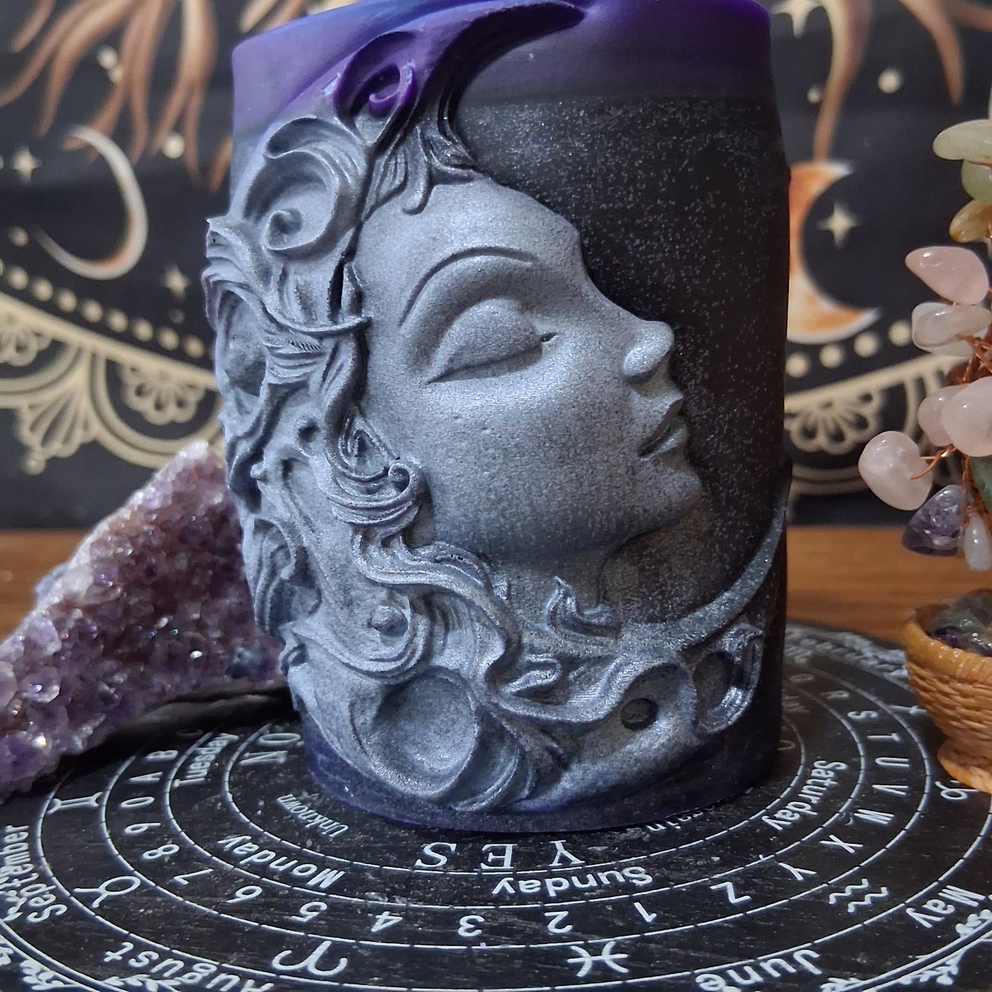 Hekate's Veil Moon Goddess  Ritual Pillar Candle