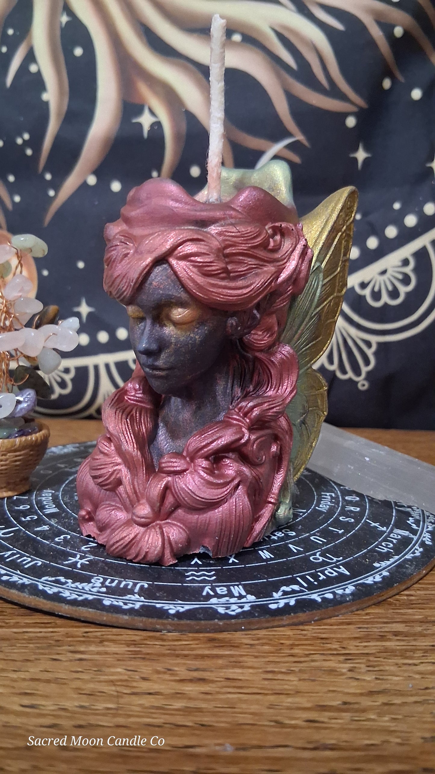 Scarlet Embers Fairy Pillar Candle