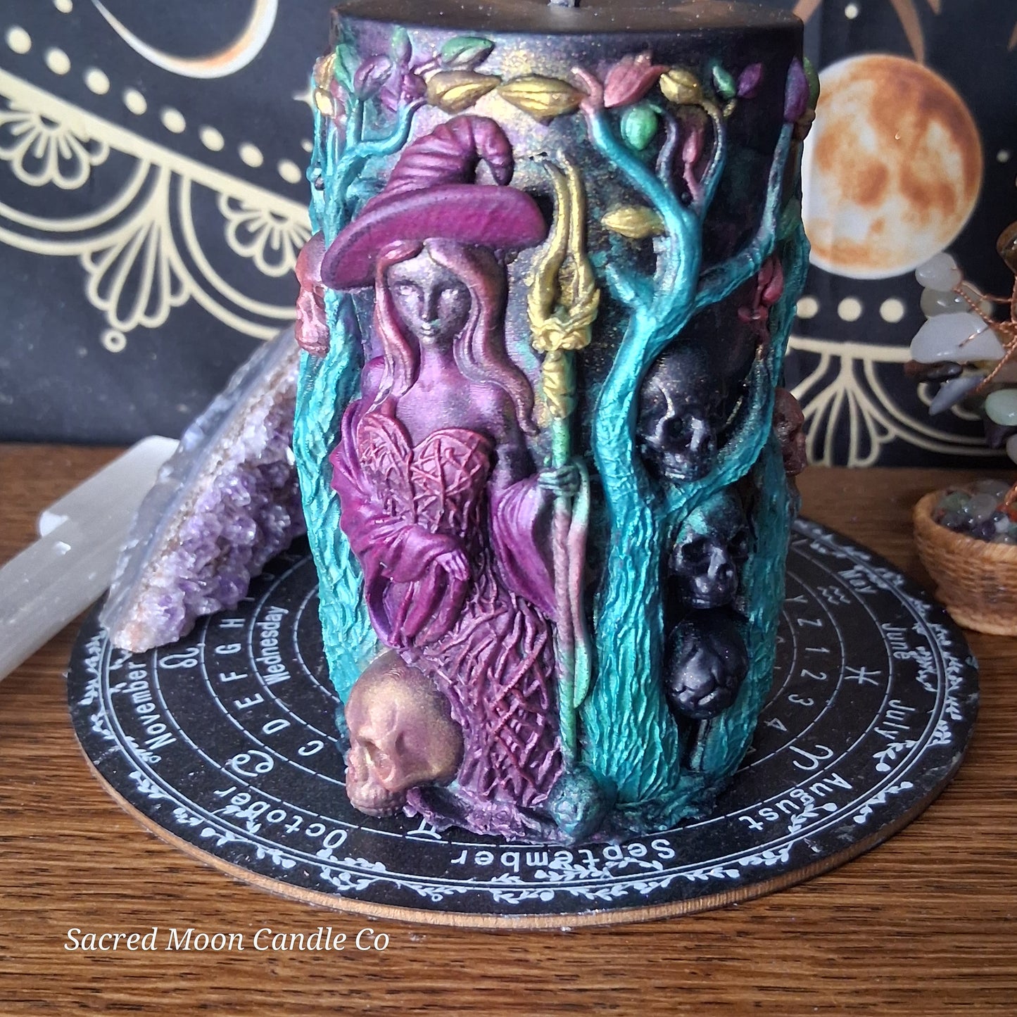 Freya Goddess of Love, Beauty, Fertility, Sex, War, Death, and Magic Witch Pillar Ritual Candles