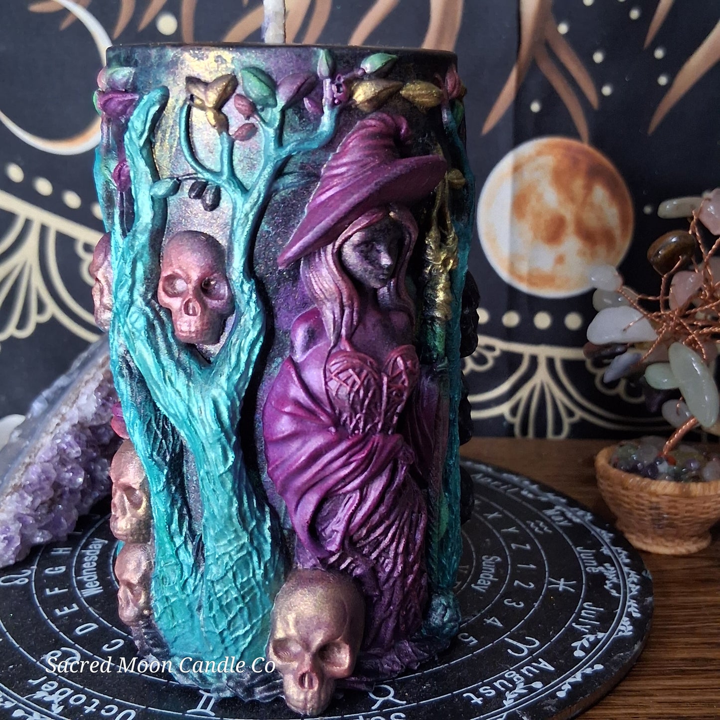 Freya Goddess of Love, Beauty, Fertility, Sex, War, Death, and Magic Witch Pillar Ritual Candles