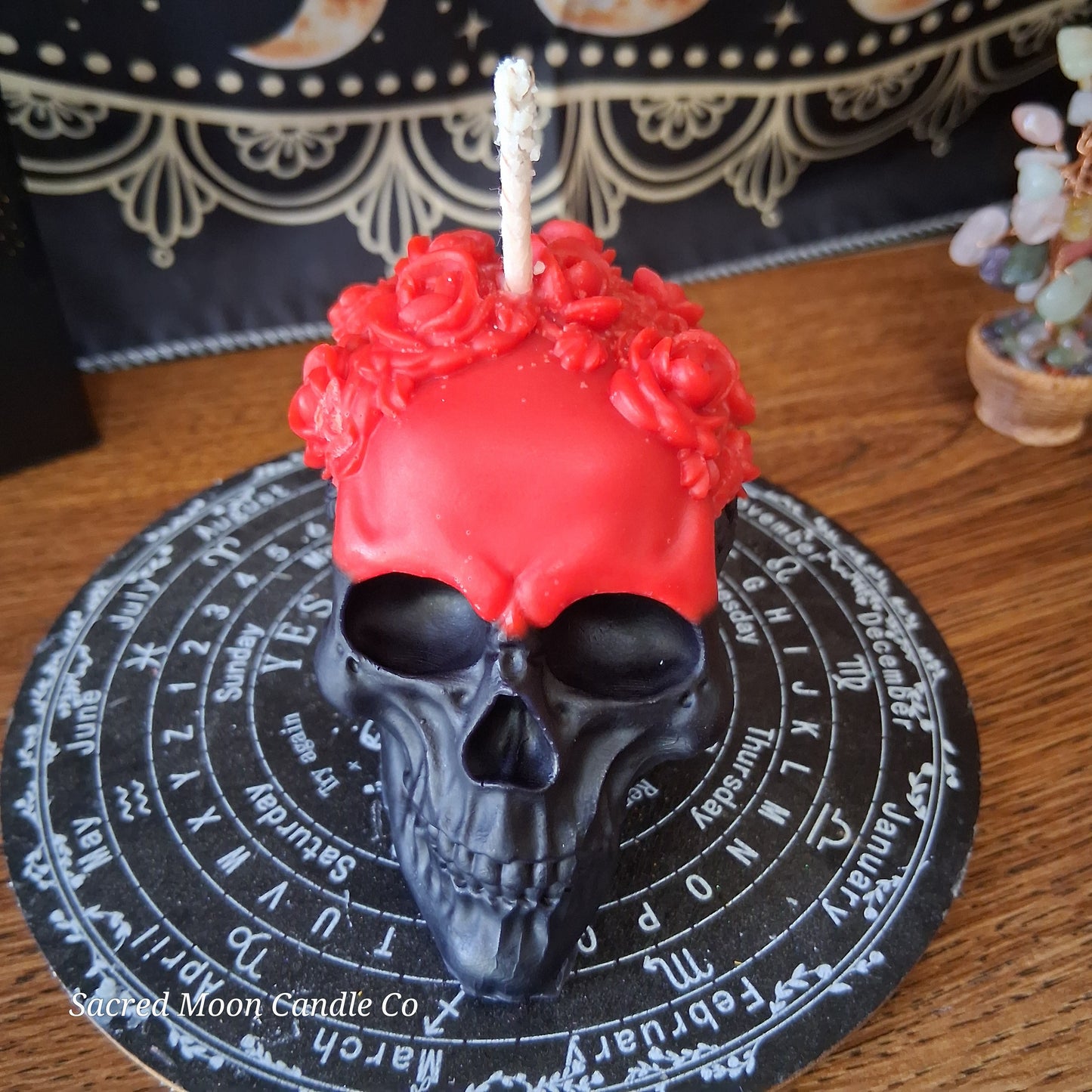 Lilith's Flame Devotional Rose Skull Candle