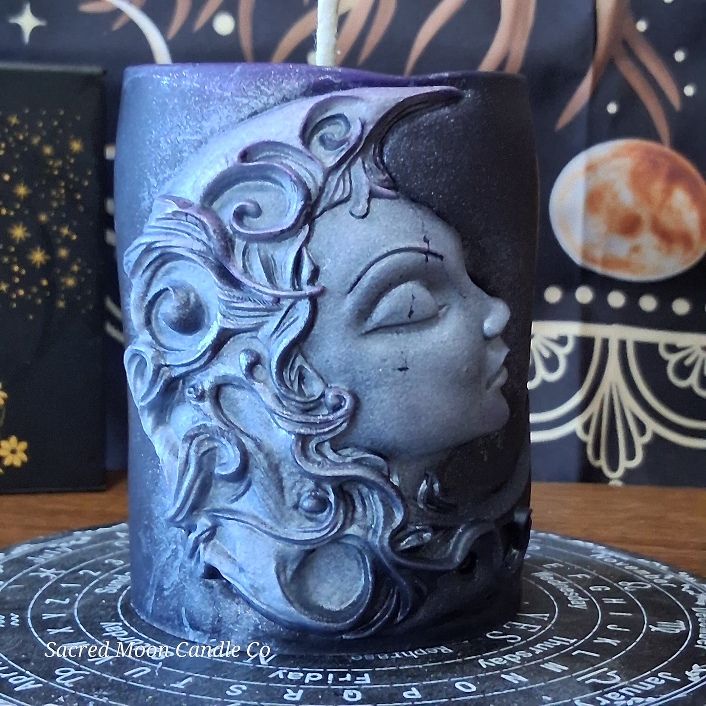 Hekate's Veil Moon Goddess  Ritual Pillar Candle