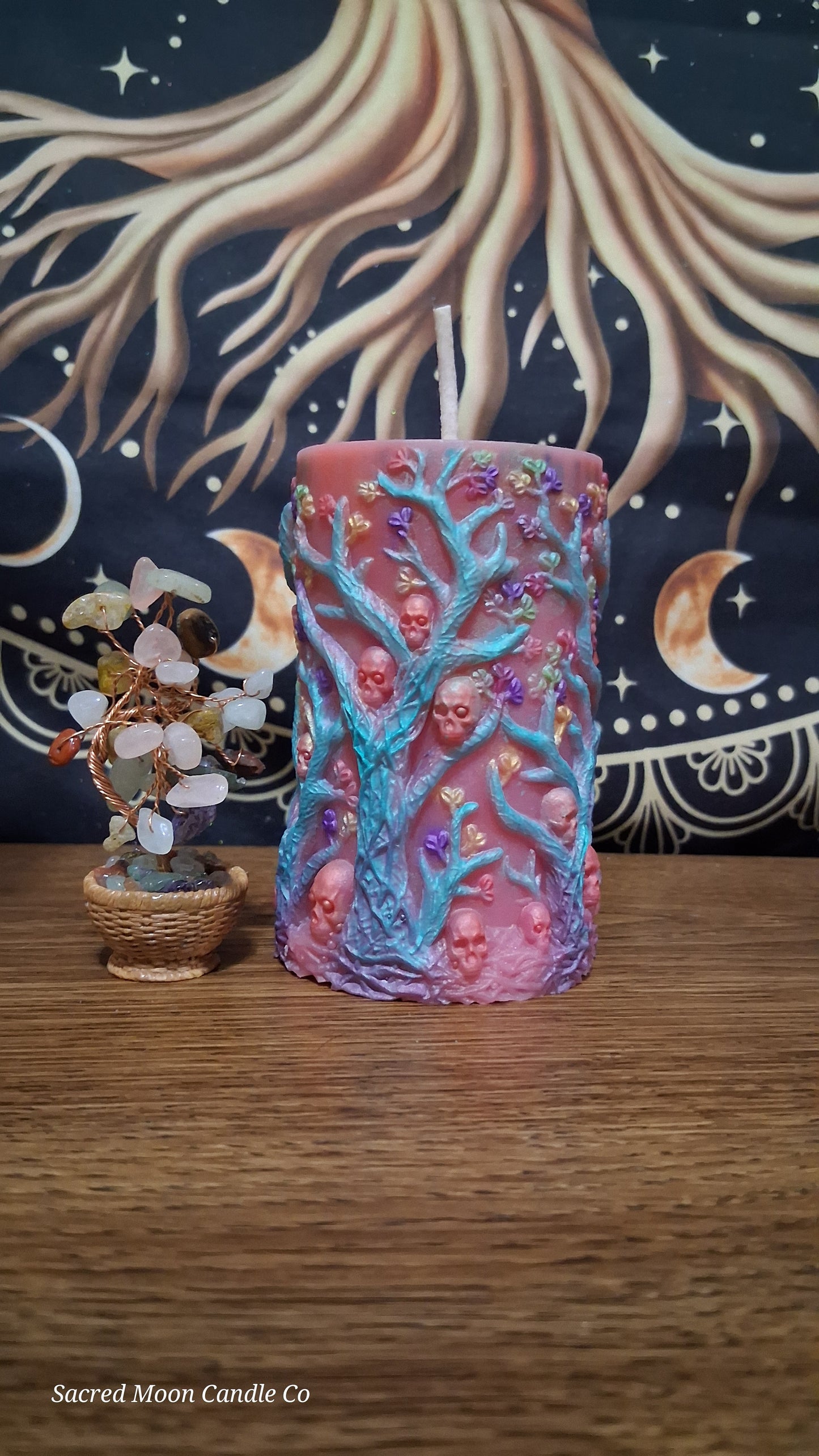 Aphrodite's Cove Witch Pillar Ritual Candle in pink