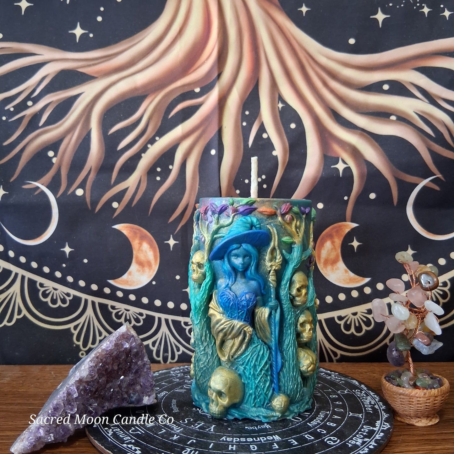 Amphitrite Goddess Witch Pillar Ritual Candle