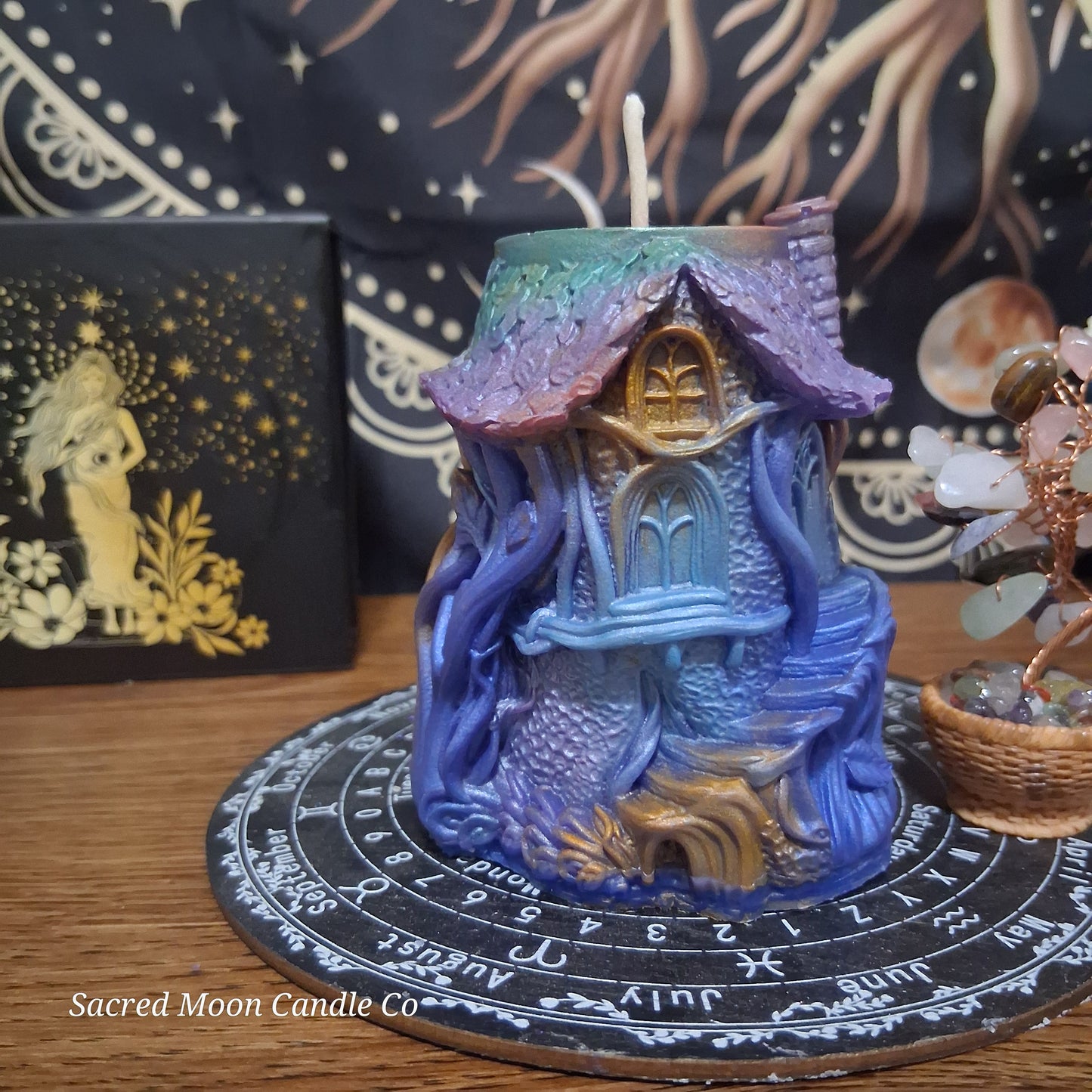 Moonlit Grove Treehouse Candle Emerald Blossom Scented Soy Candle