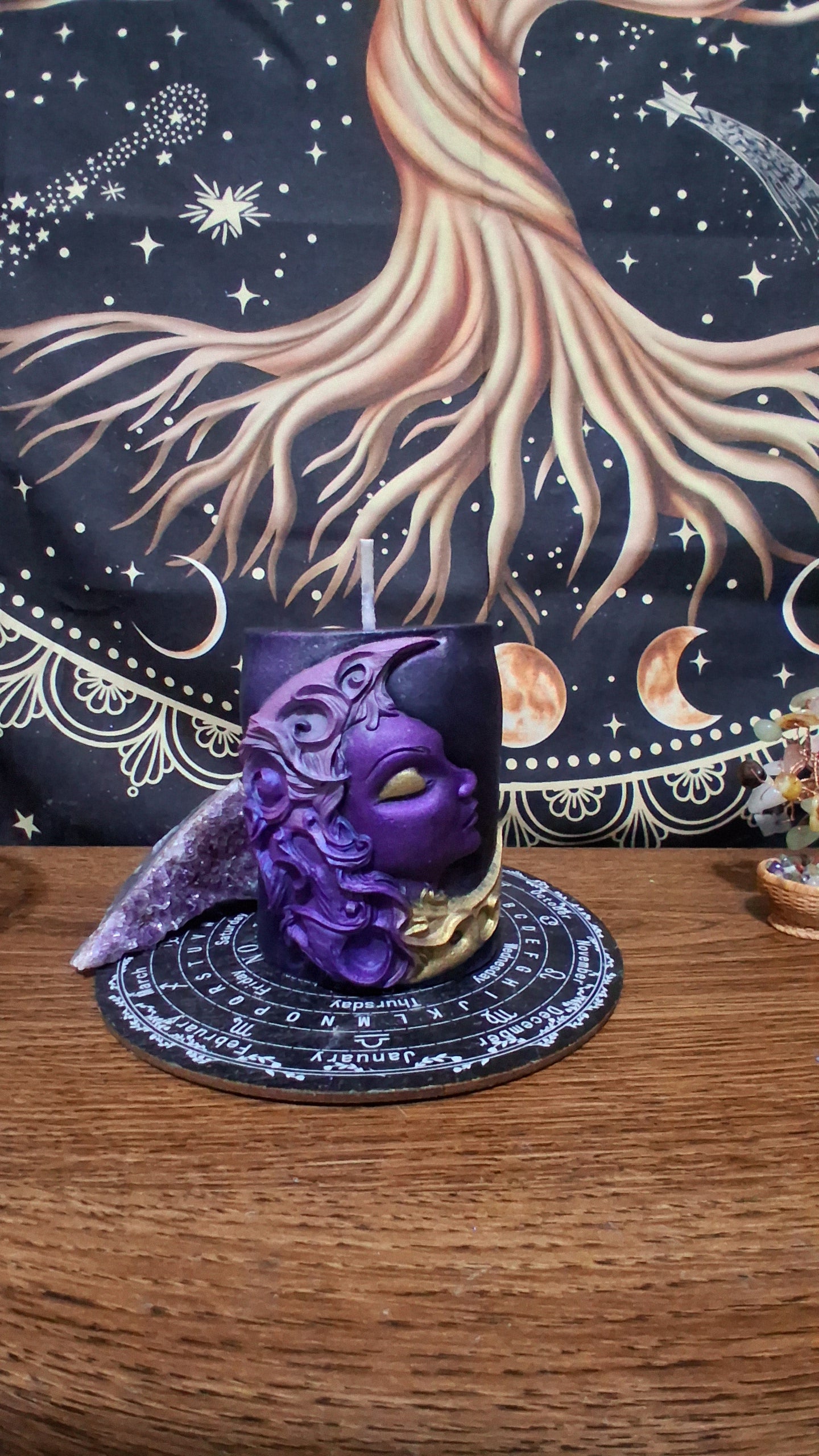 Hera Moon Goddess Ritual Pillar Candle