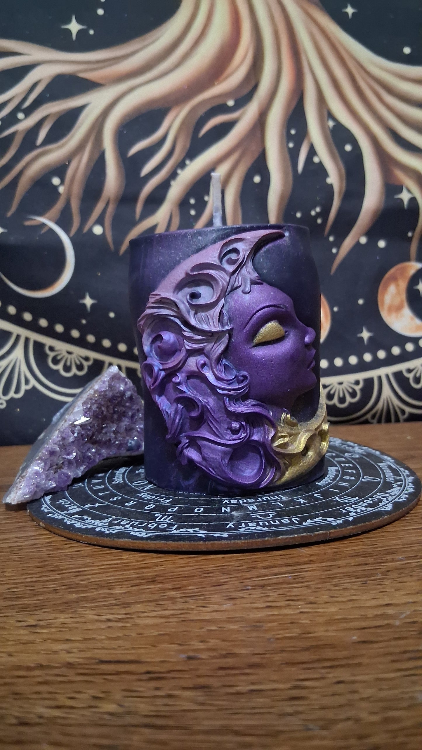 Hera Moon Goddess Ritual Pillar Candle