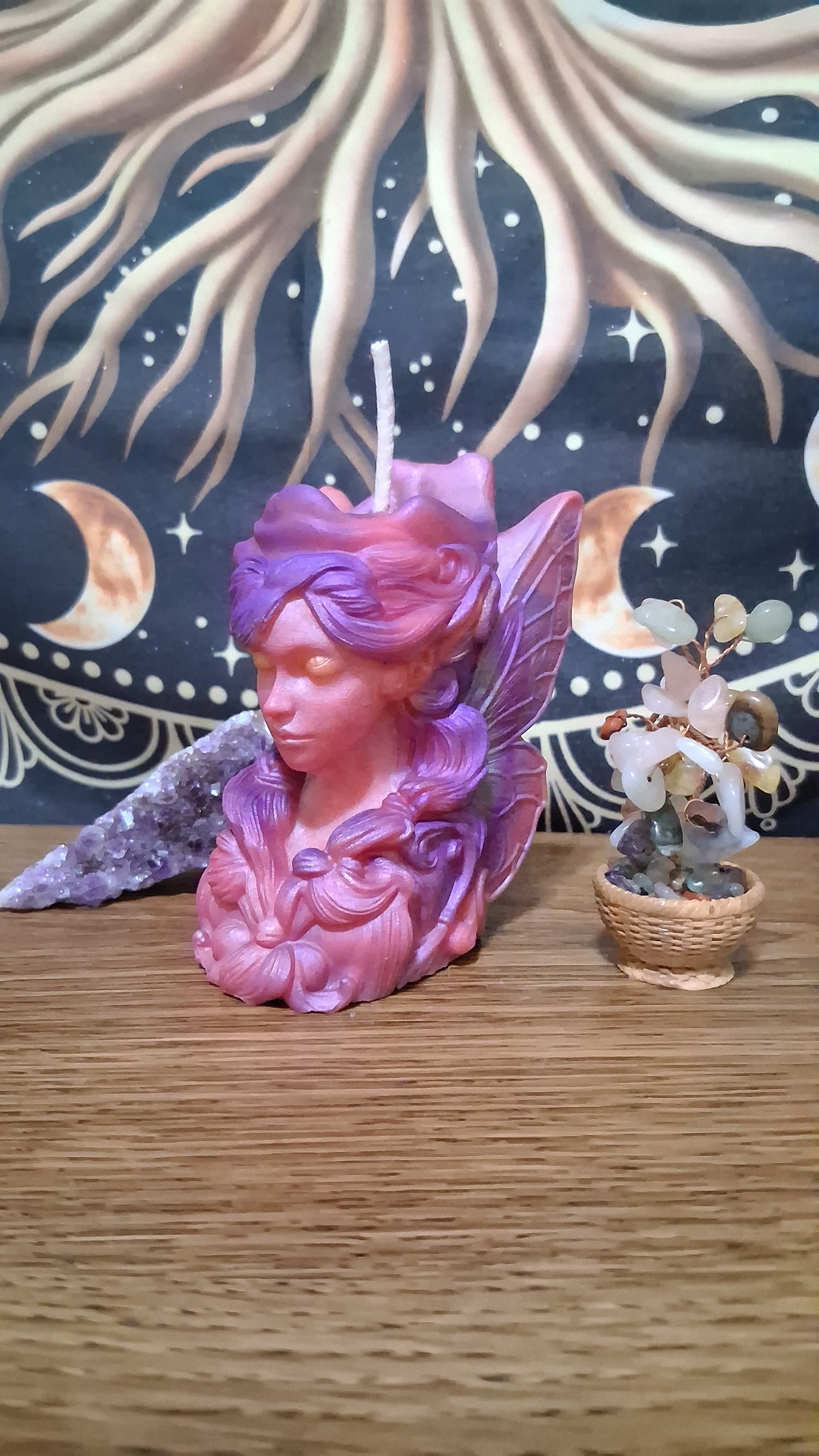 Aurora's Bloom Fairy Pillar Candle