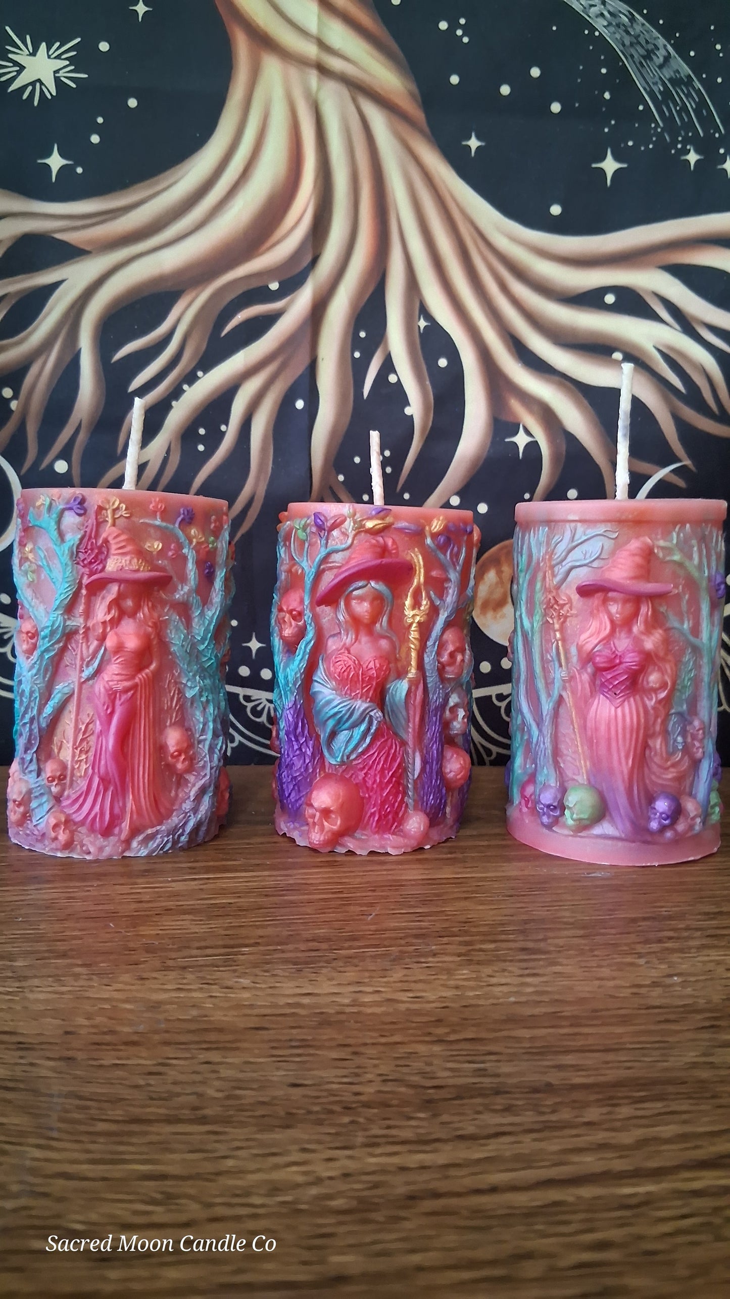 Aphrodite's Cove Witch Pillar Ritual Candle in pink