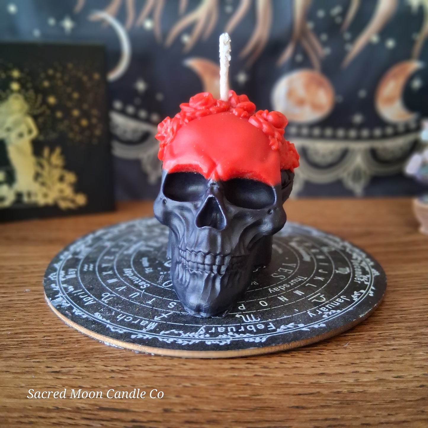 Lilith's Flame Devotional Rose Skull Candle